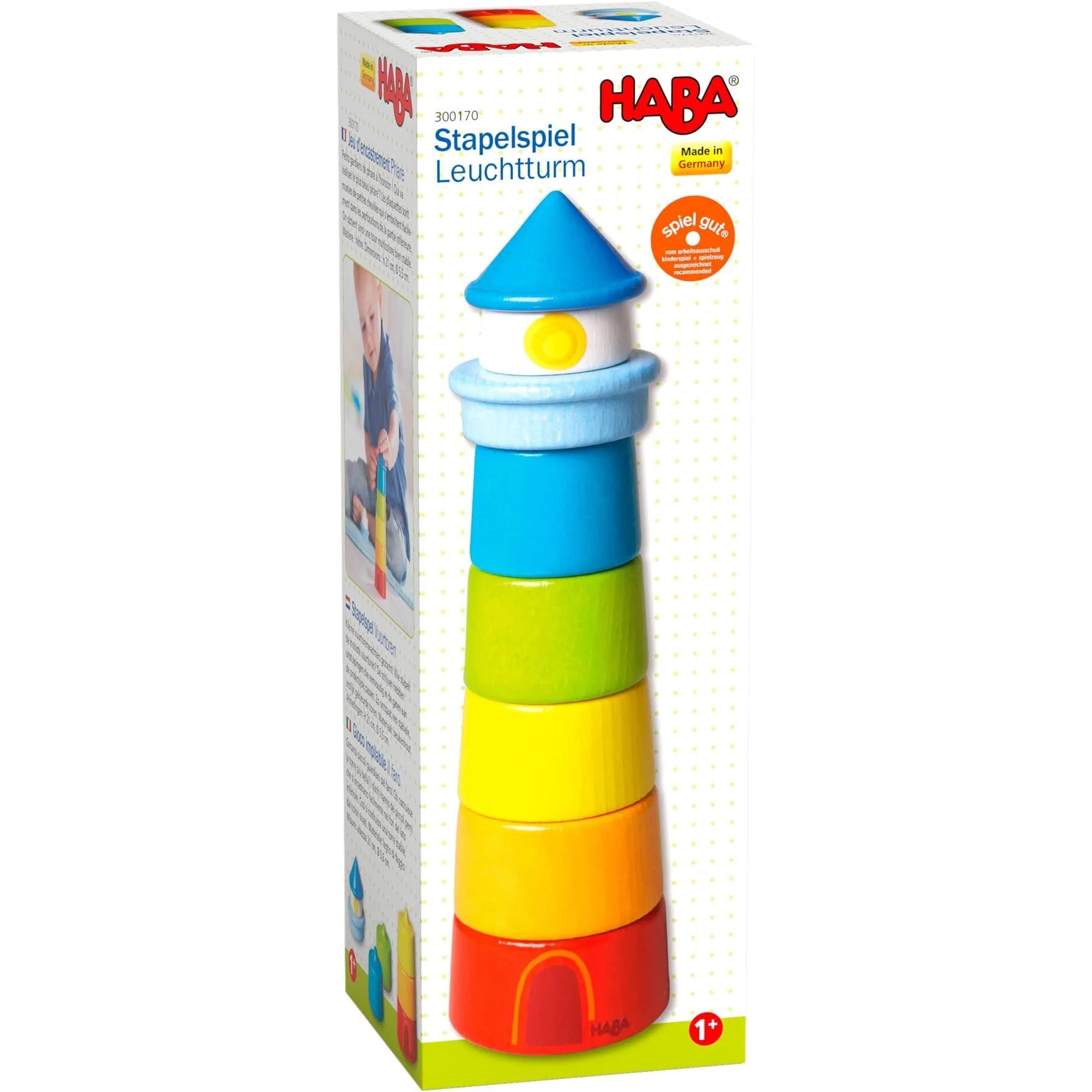 HABA Lighthouse Wooden Rainbow Stacker - Image 6