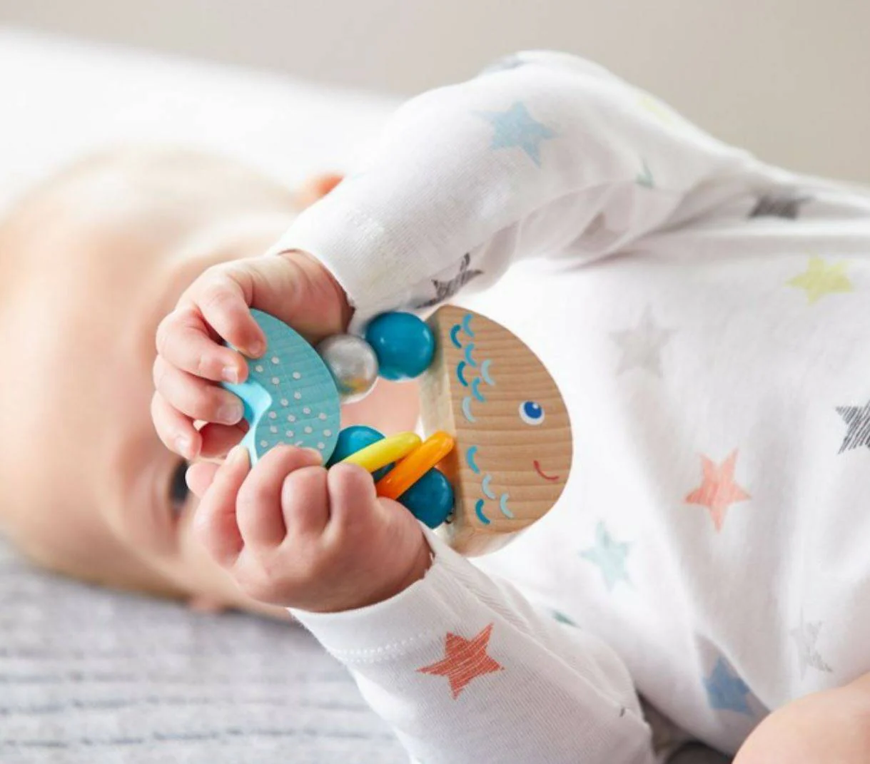 HABA Rattlefish Wooden Baby Rattle - Image 2