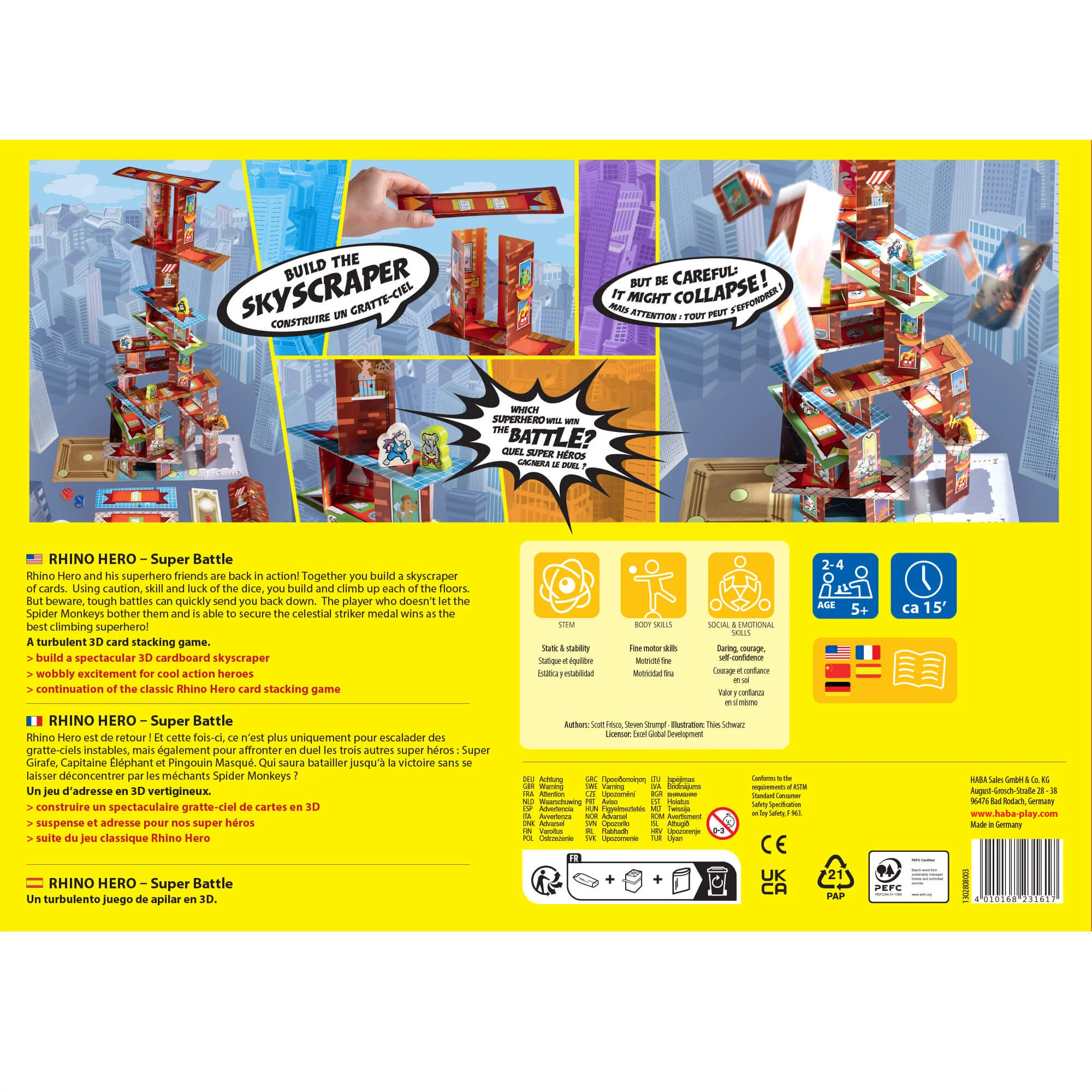 HABA Rhino Hero - Super Battle Stacking Game - Image 9