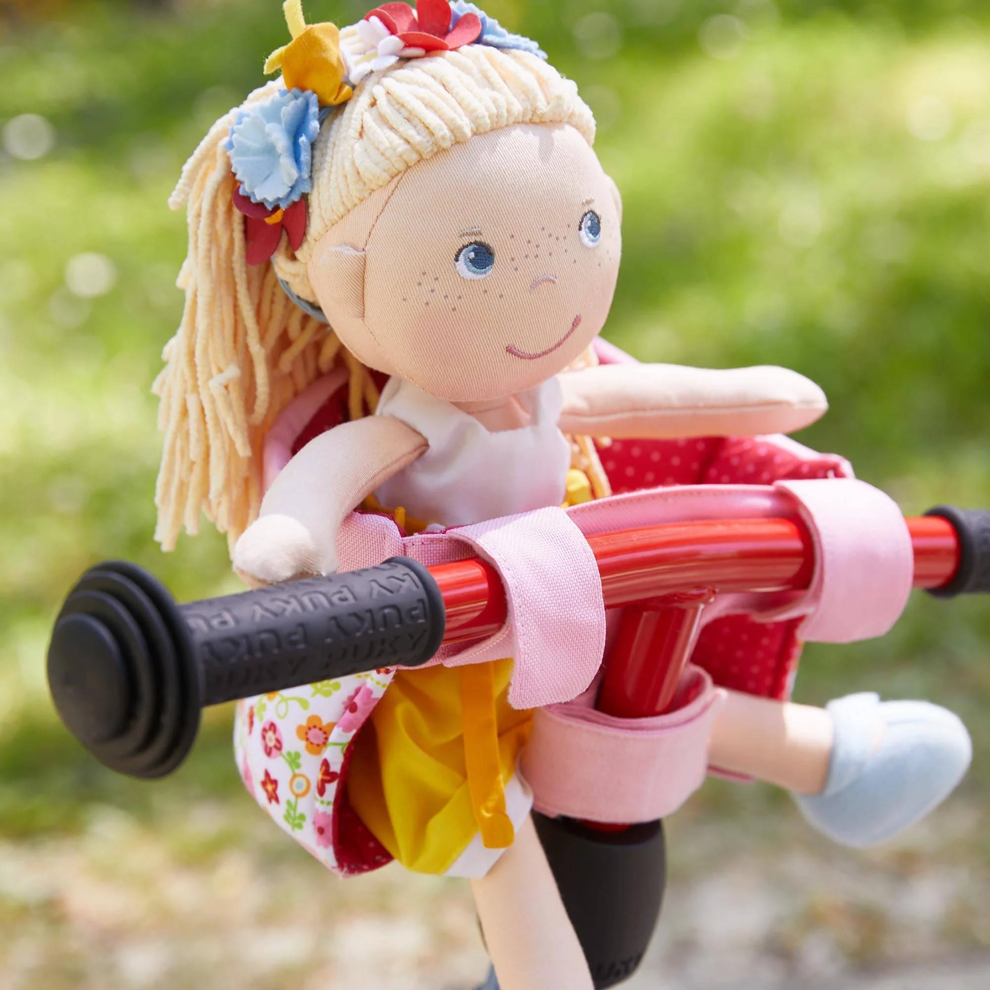 HABA Soft Doll's Bike Seat Flower Meadow - Image 2