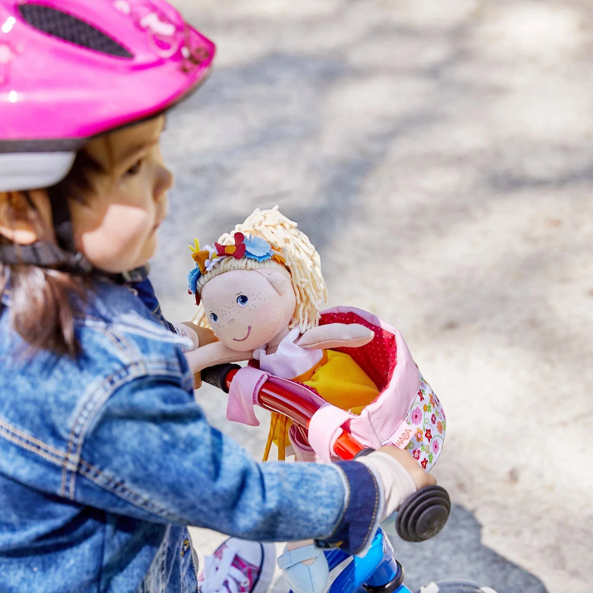 HABA Soft Doll's Bike Seat Flower Meadow - Image 5
