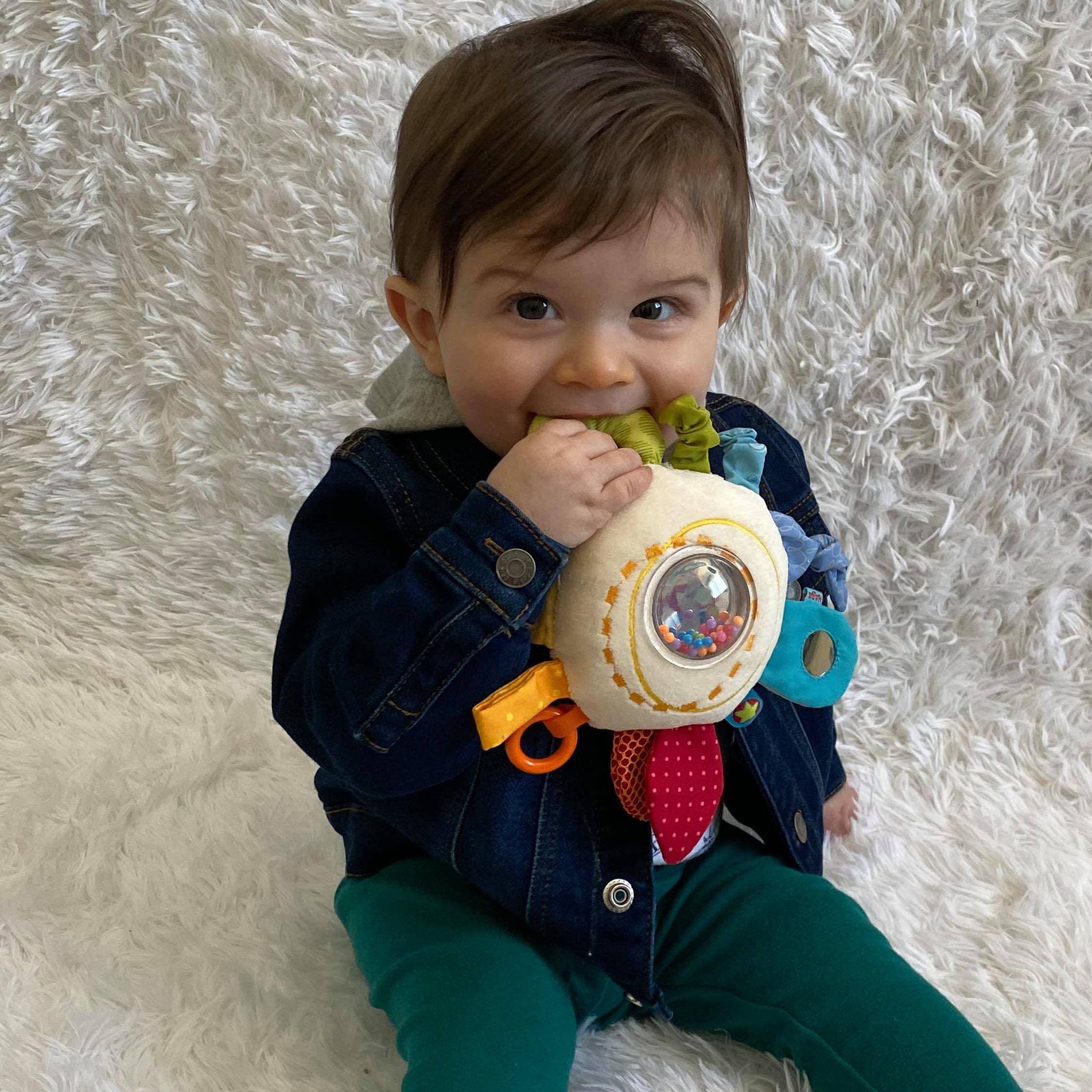 HABA Teether Cuddly Rainbow Round Activity Toy - Image 4