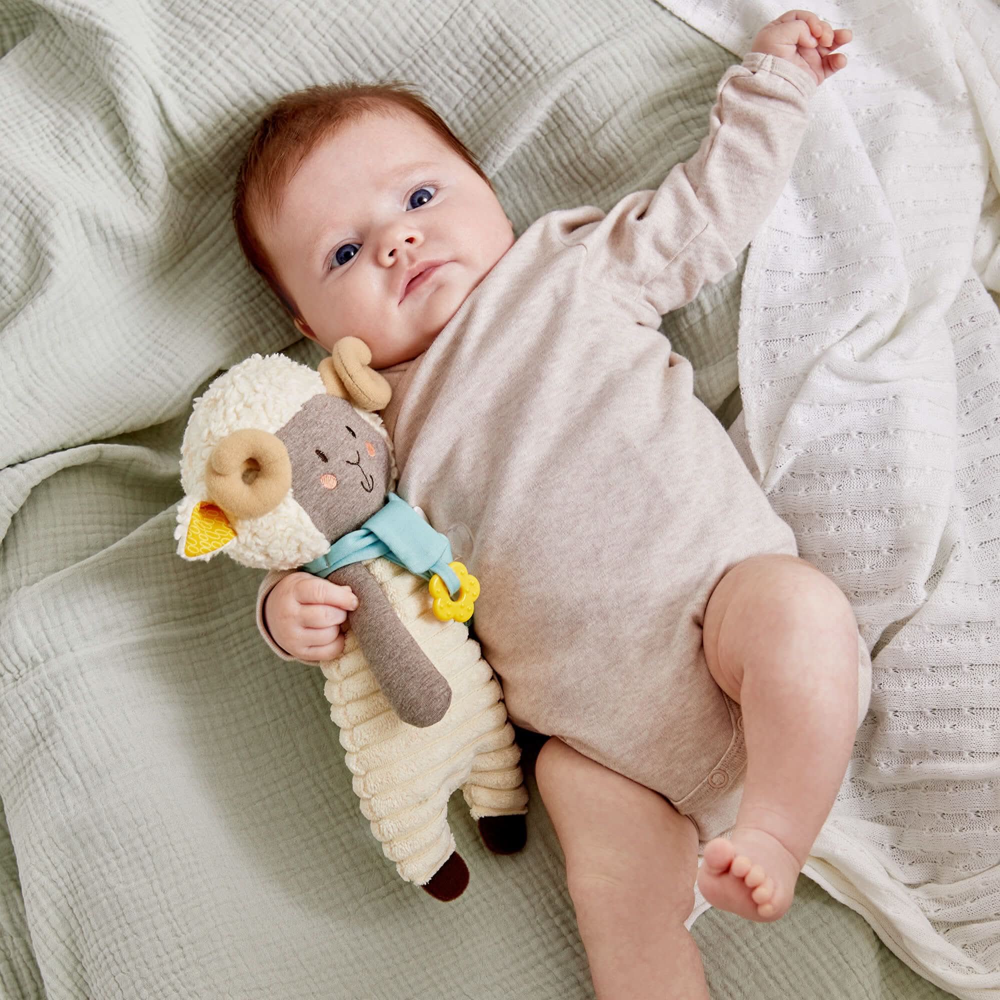 HABA Woolbert the Ram Cuddly Baby Sensory Toy - Image 2