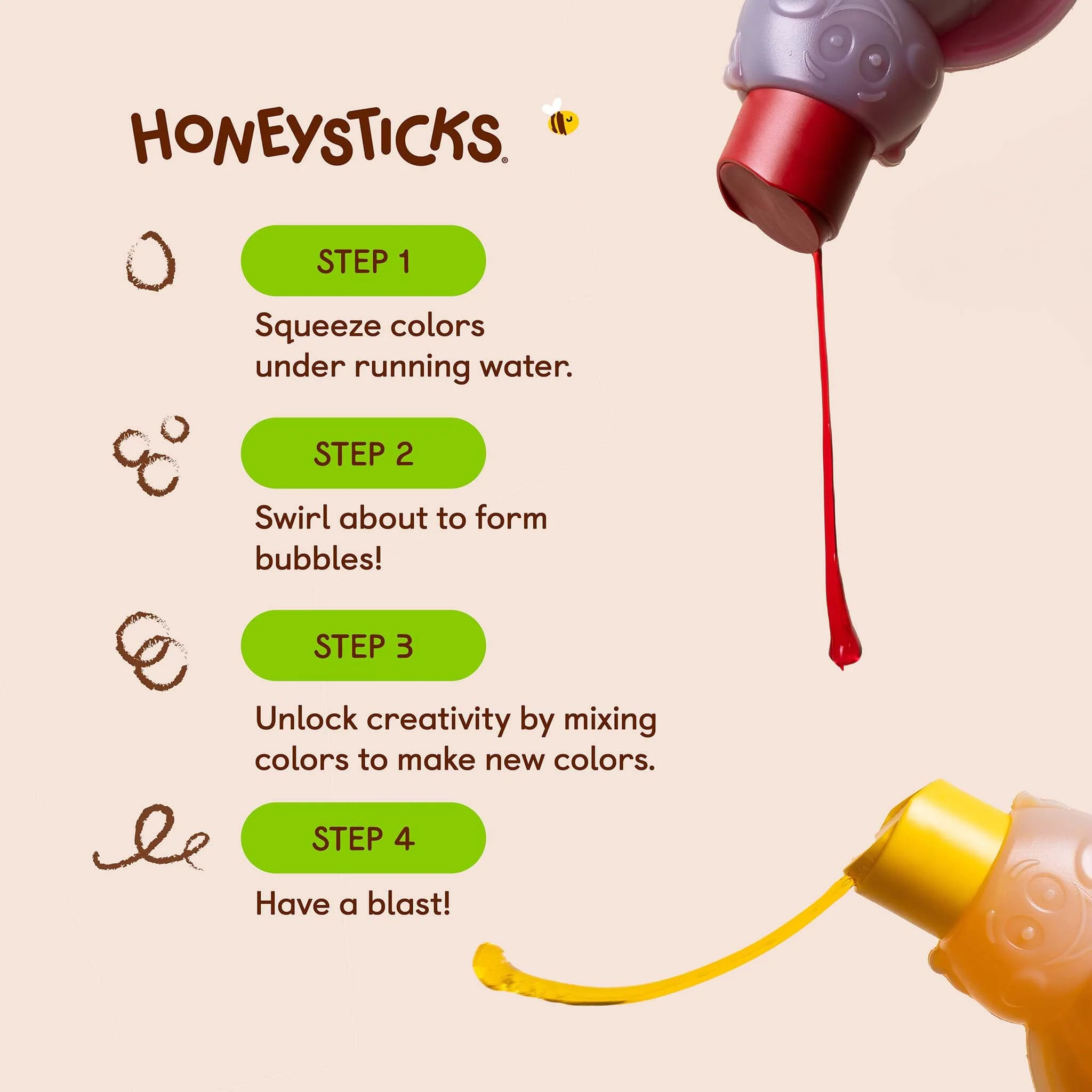 Honeysticks Bubble Bath Color Mixing 3pk 200ml - Image 6