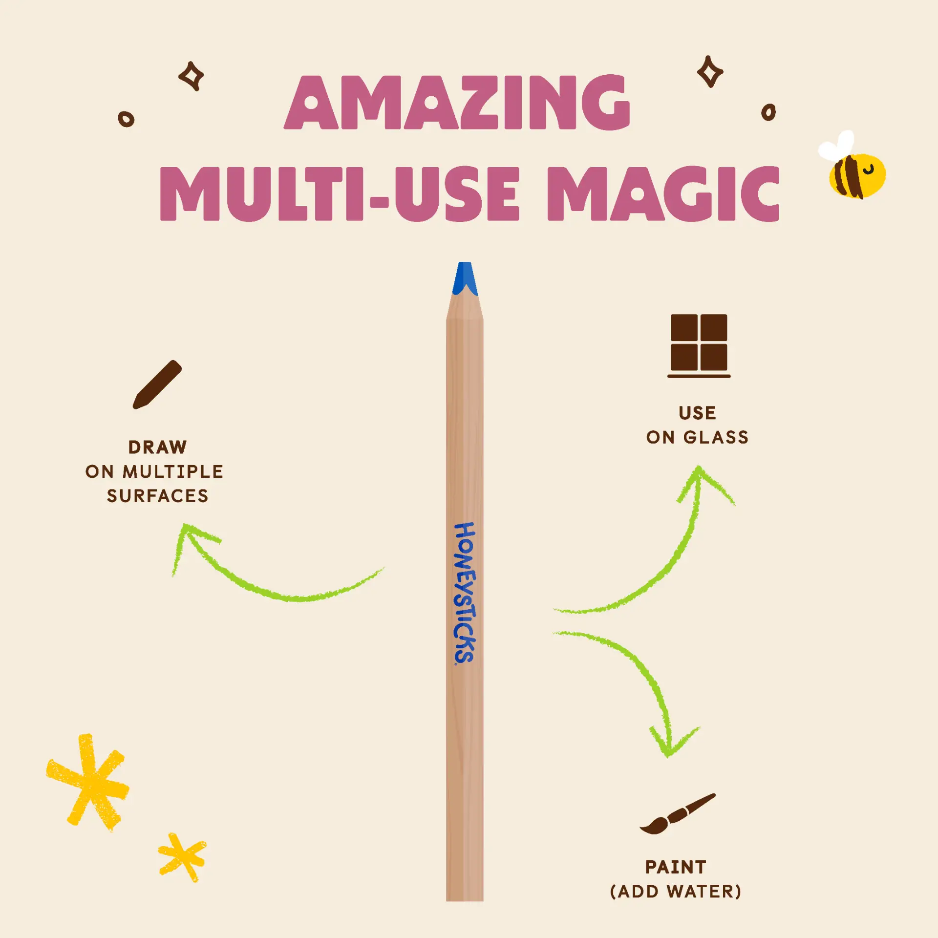 Honeysticks Magic 3-in-1 Beeswax Pencils Jumbo Triangles 10pk - Image 11