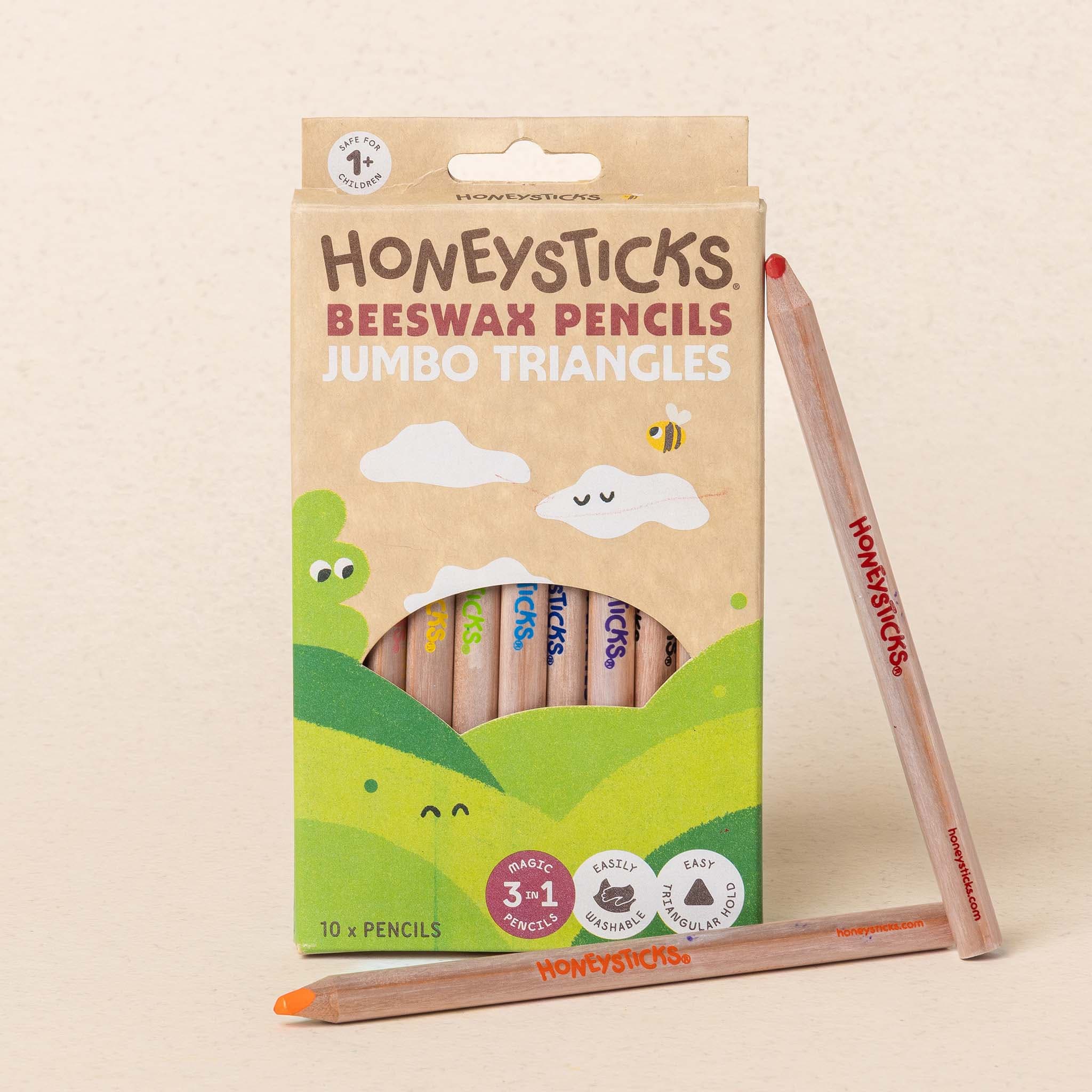 Honeysticks Magic 3-in-1 Beeswax Pencils Jumbo Triangles 10pk - Image 4