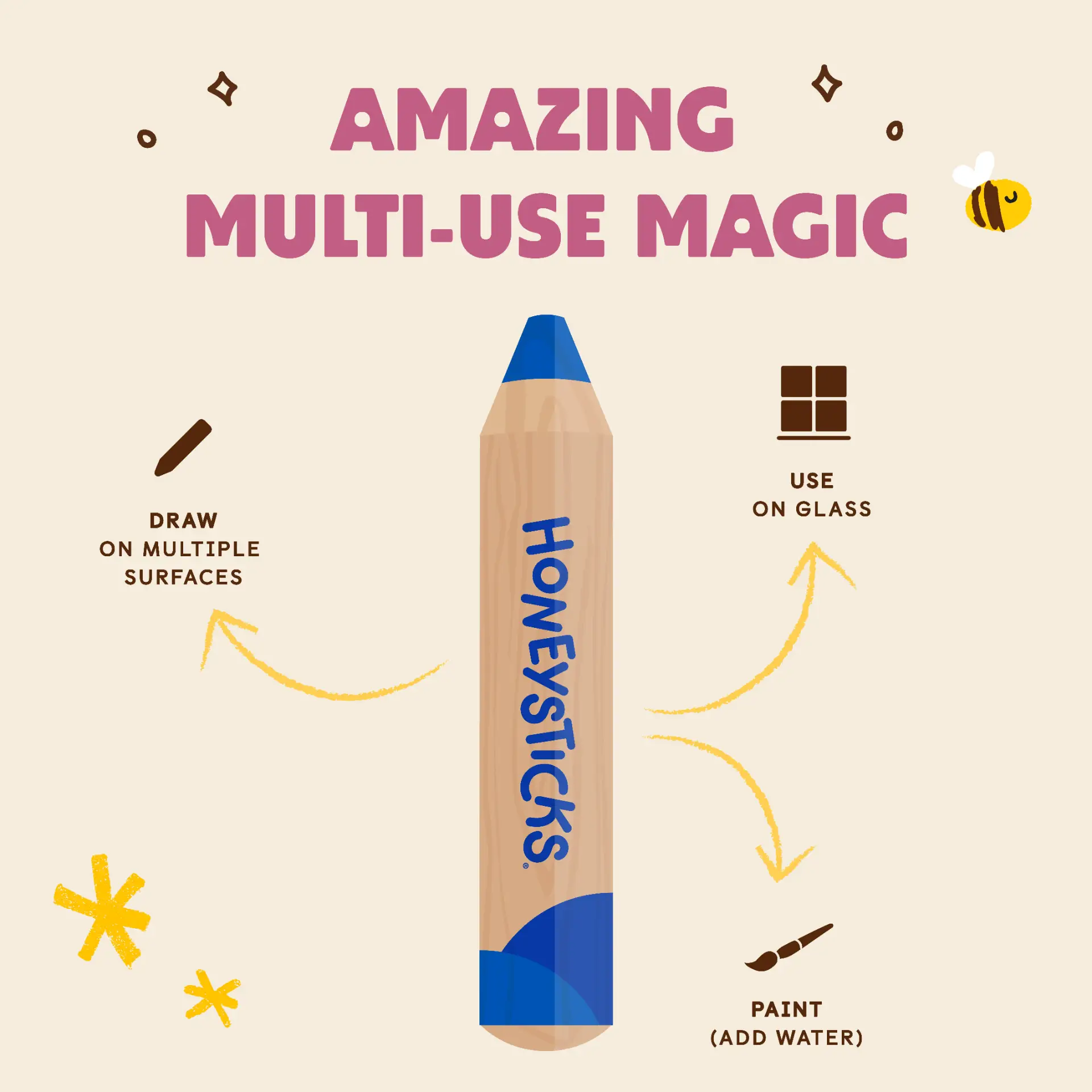 Honeysticks Magic 3-in-1 Beeswax Pencils Little Learners 7pk - Image 7