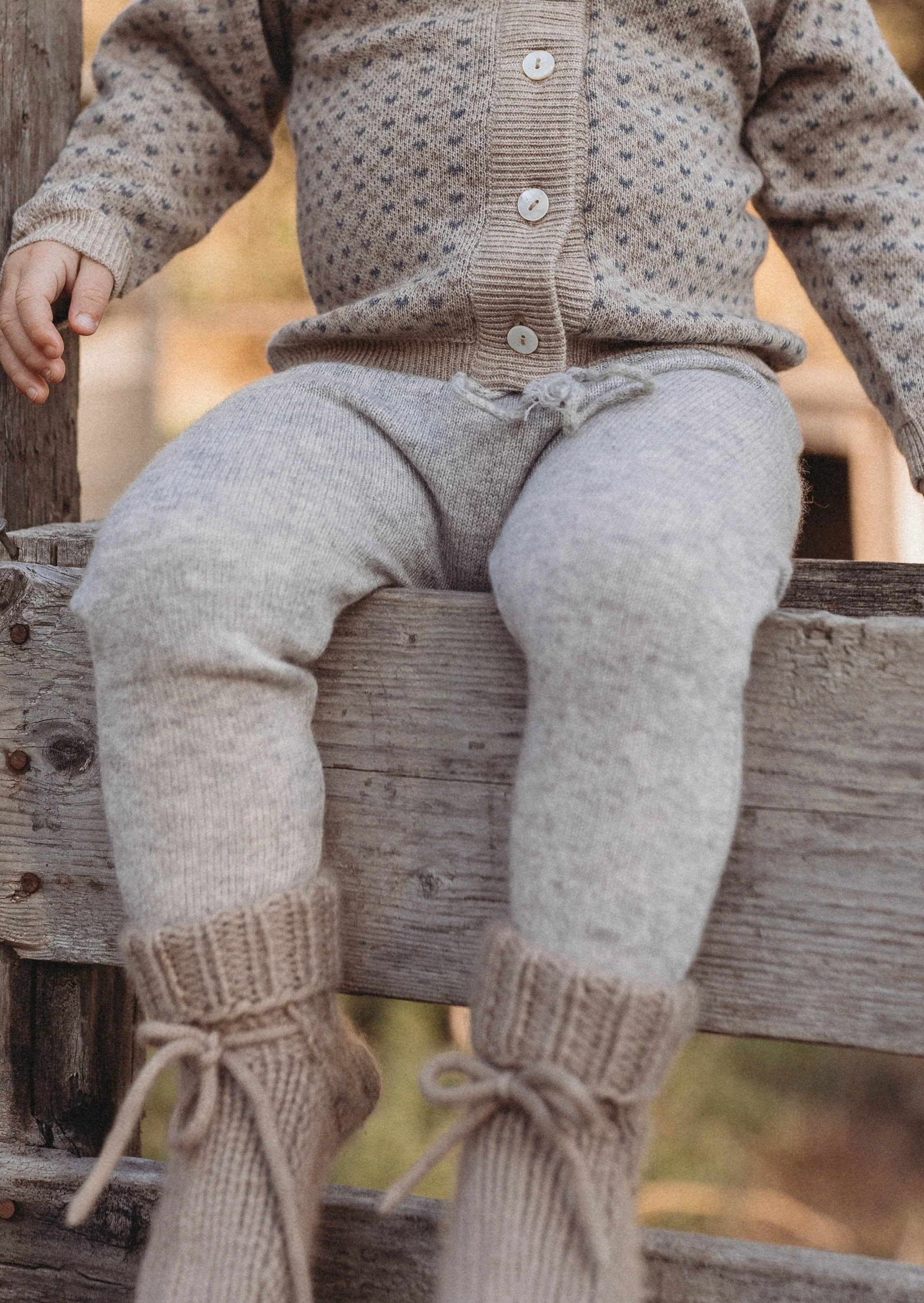 La Petit Lapin Cashmere Footless Leggings | Grey Dawn - Image 3
