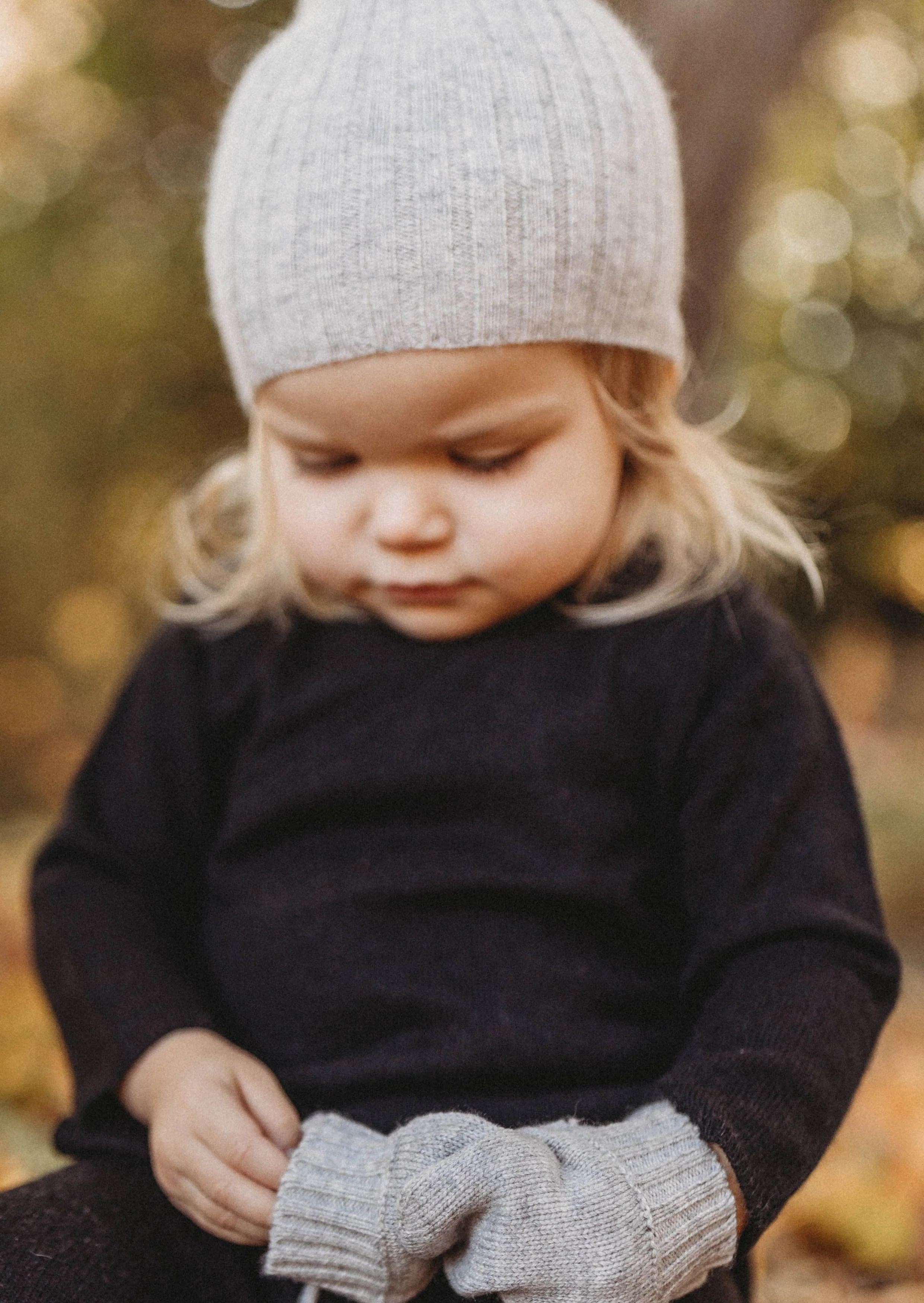 La Petit Lapin Cashmere Rib Beanie | Grey Merle - Image 3