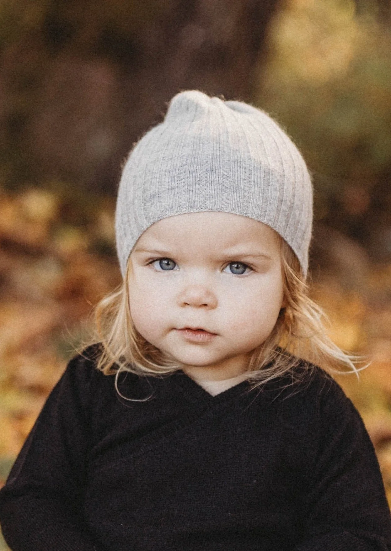 La Petit Lapin Cashmere Rib Beanie | Grey Merle - Image 6