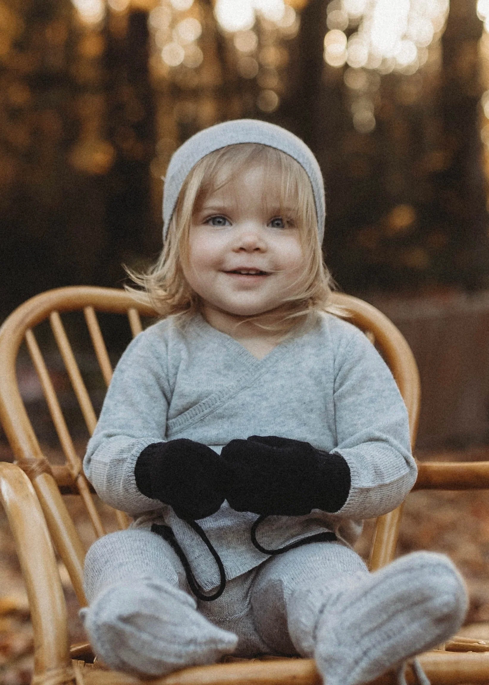 La Petit Lapin Cashmere Wrap Cardigan | Grey Dawn - Image 6