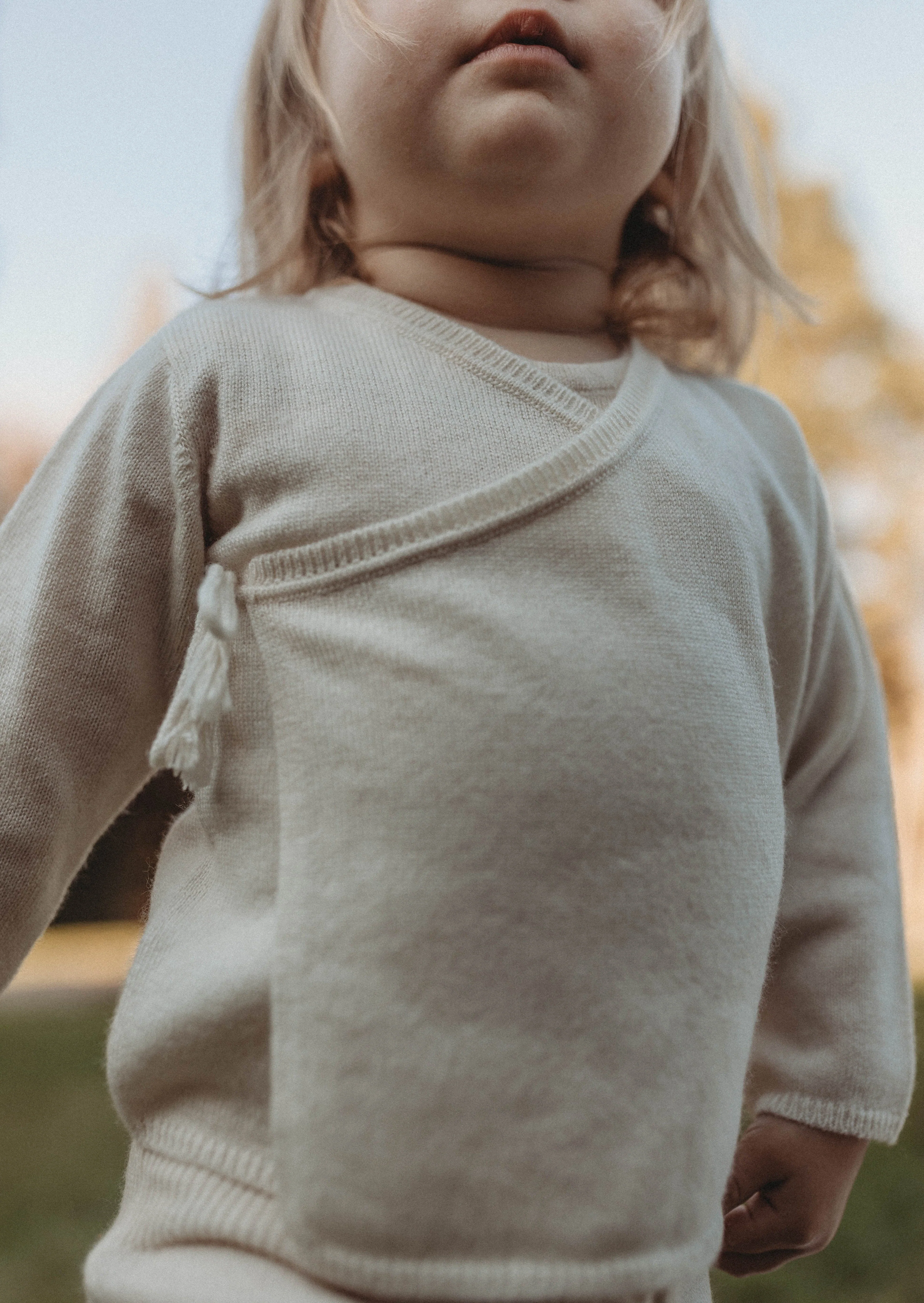La Petit Lapin Cashmere Wrap Cardigan | Pure Beige - Image 4