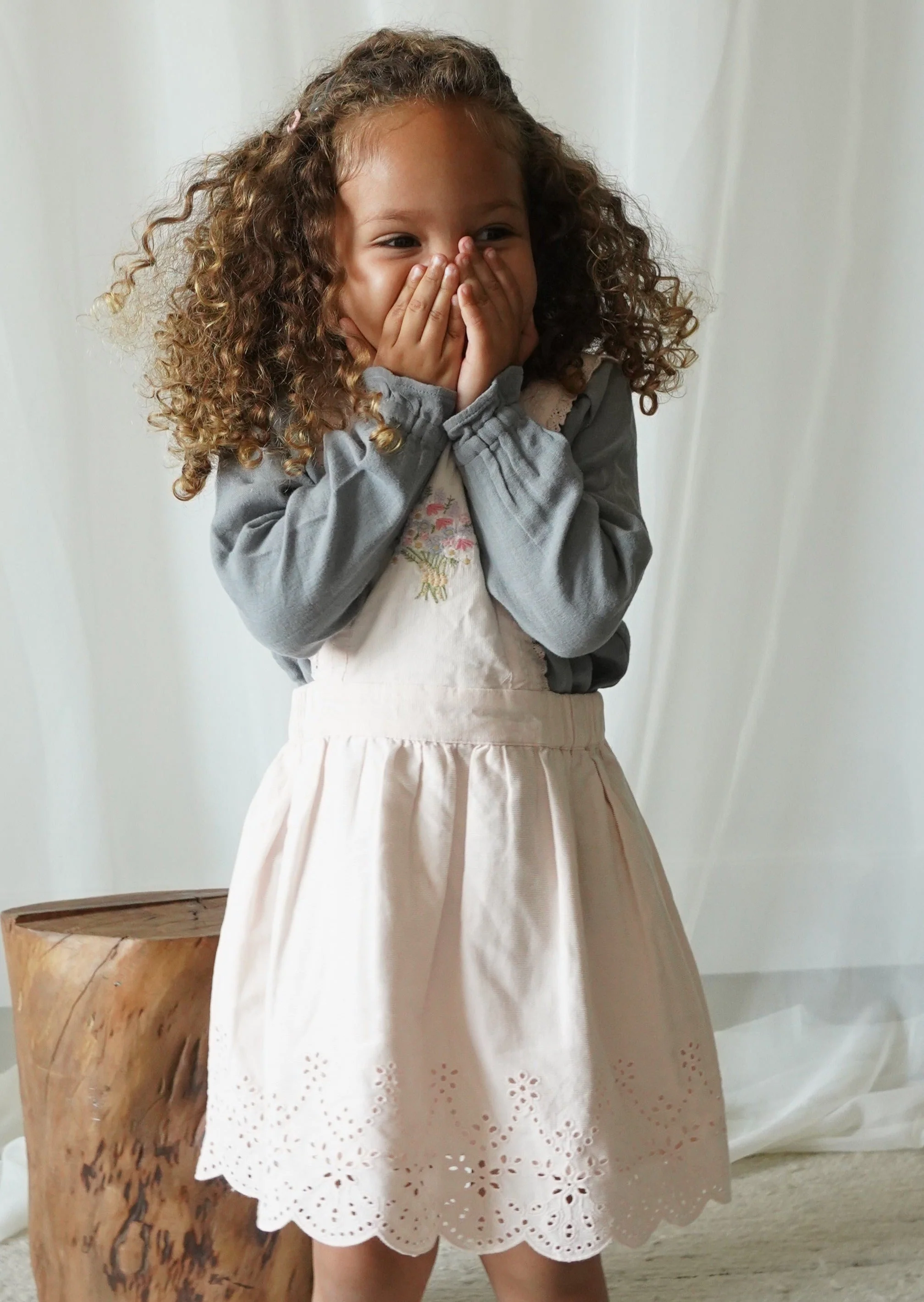 La Petit Lapin Elea | Corduroy Cotton Anglaise Dress | Primrose - Image 10