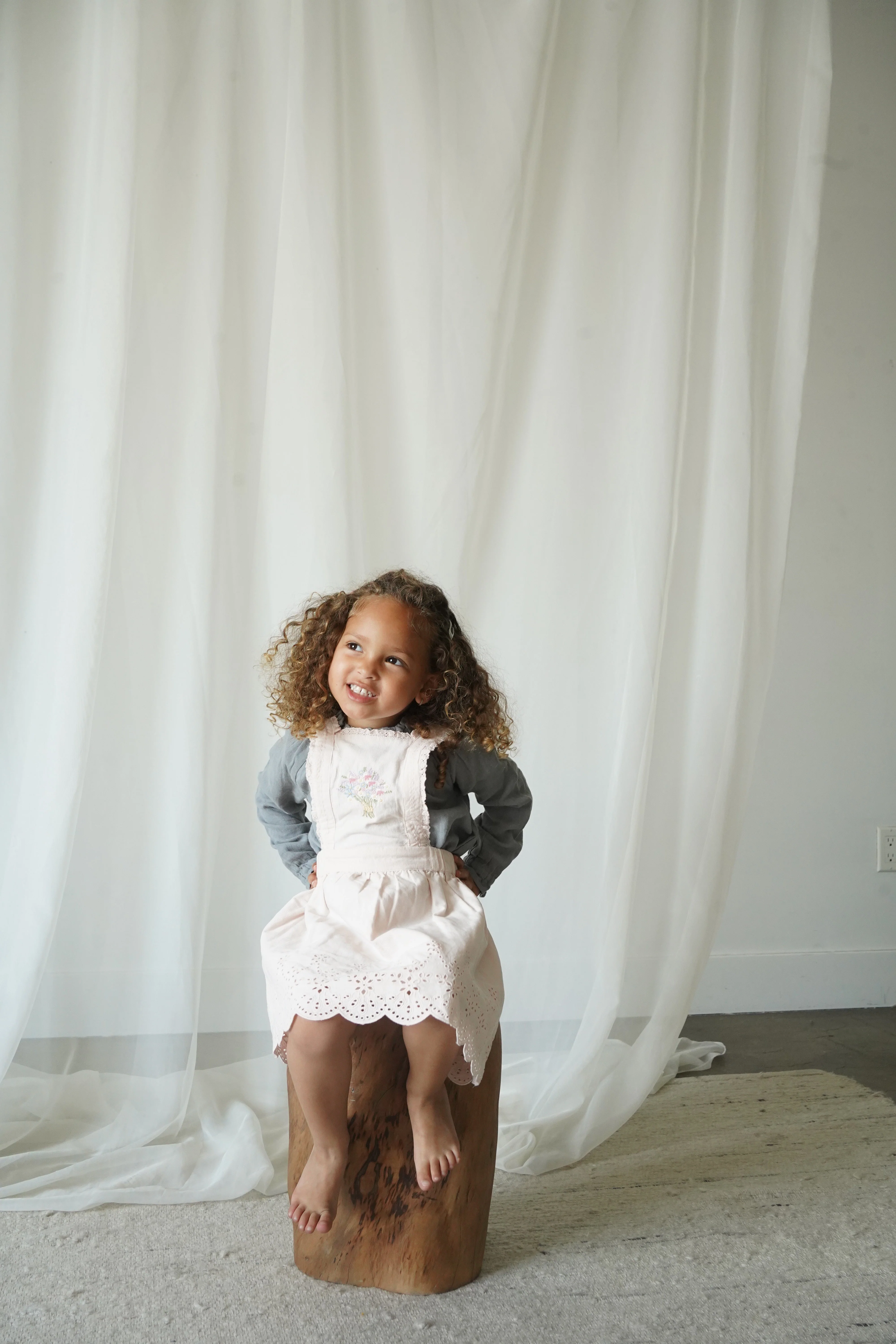La Petit Lapin Elea | Corduroy Cotton Anglaise Dress | Primrose - Image 14