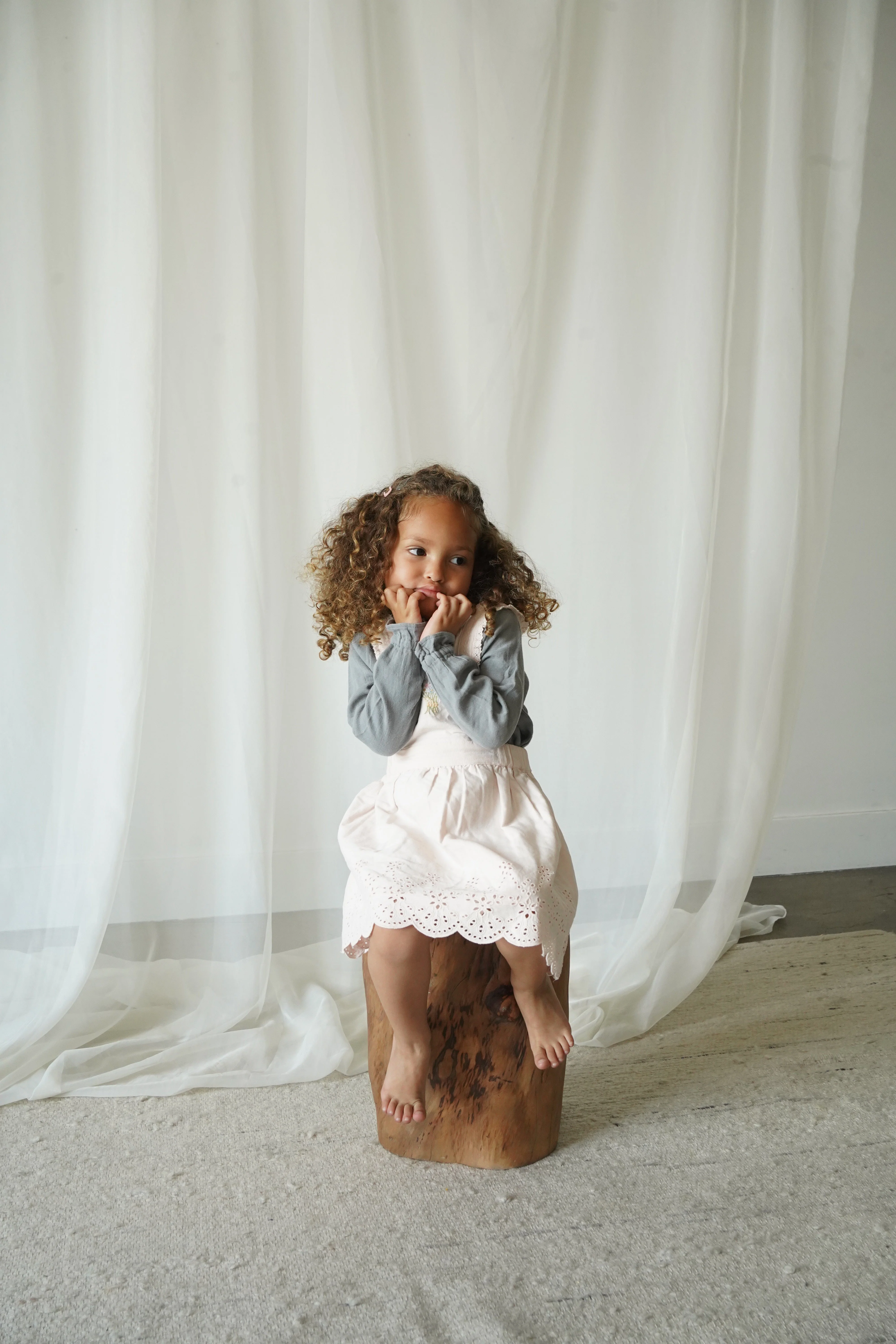 La Petit Lapin Elea | Corduroy Cotton Anglaise Dress | Primrose - Image 15