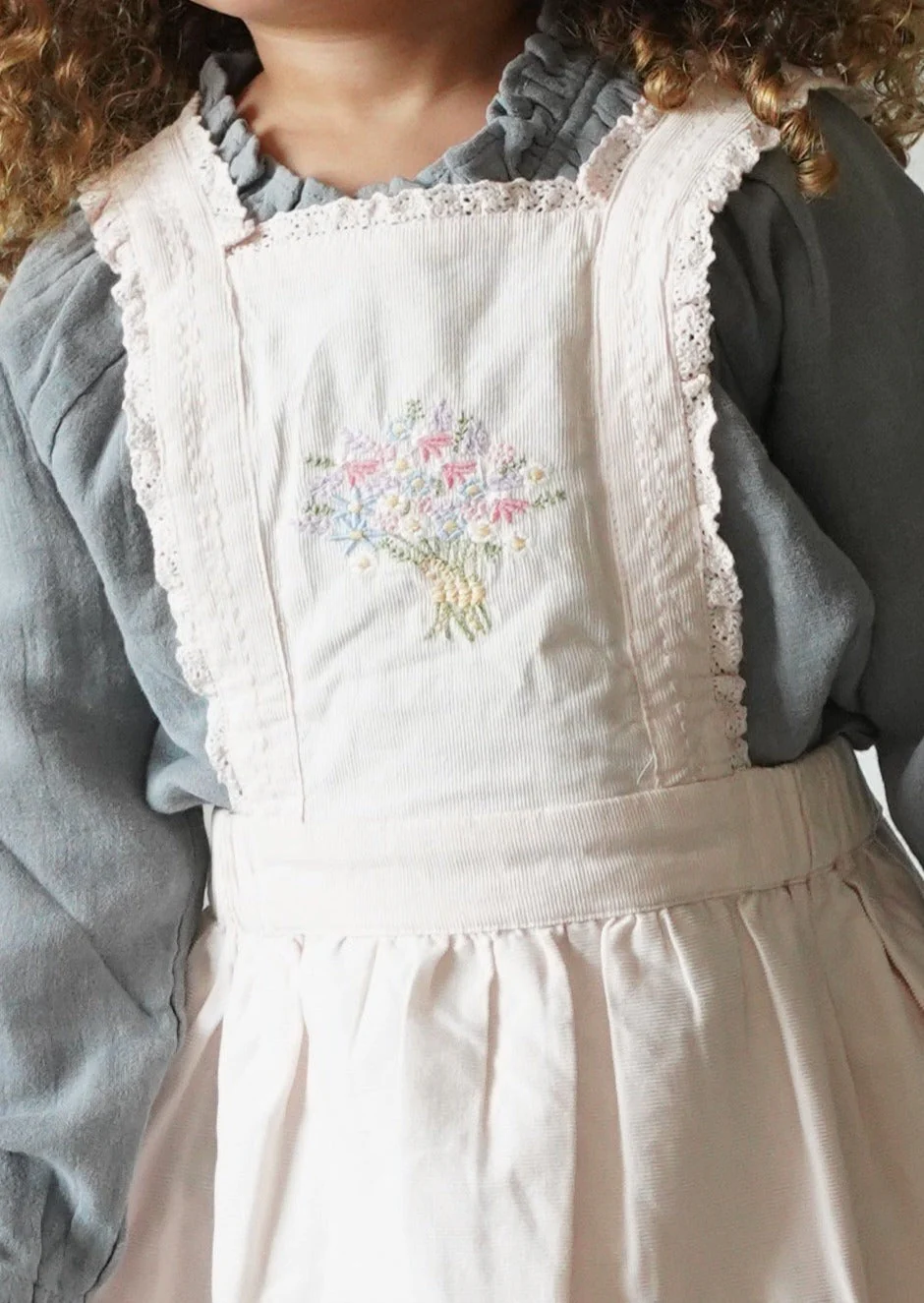 La Petit Lapin Elea | Corduroy Cotton Anglaise Dress | Primrose - Image 8