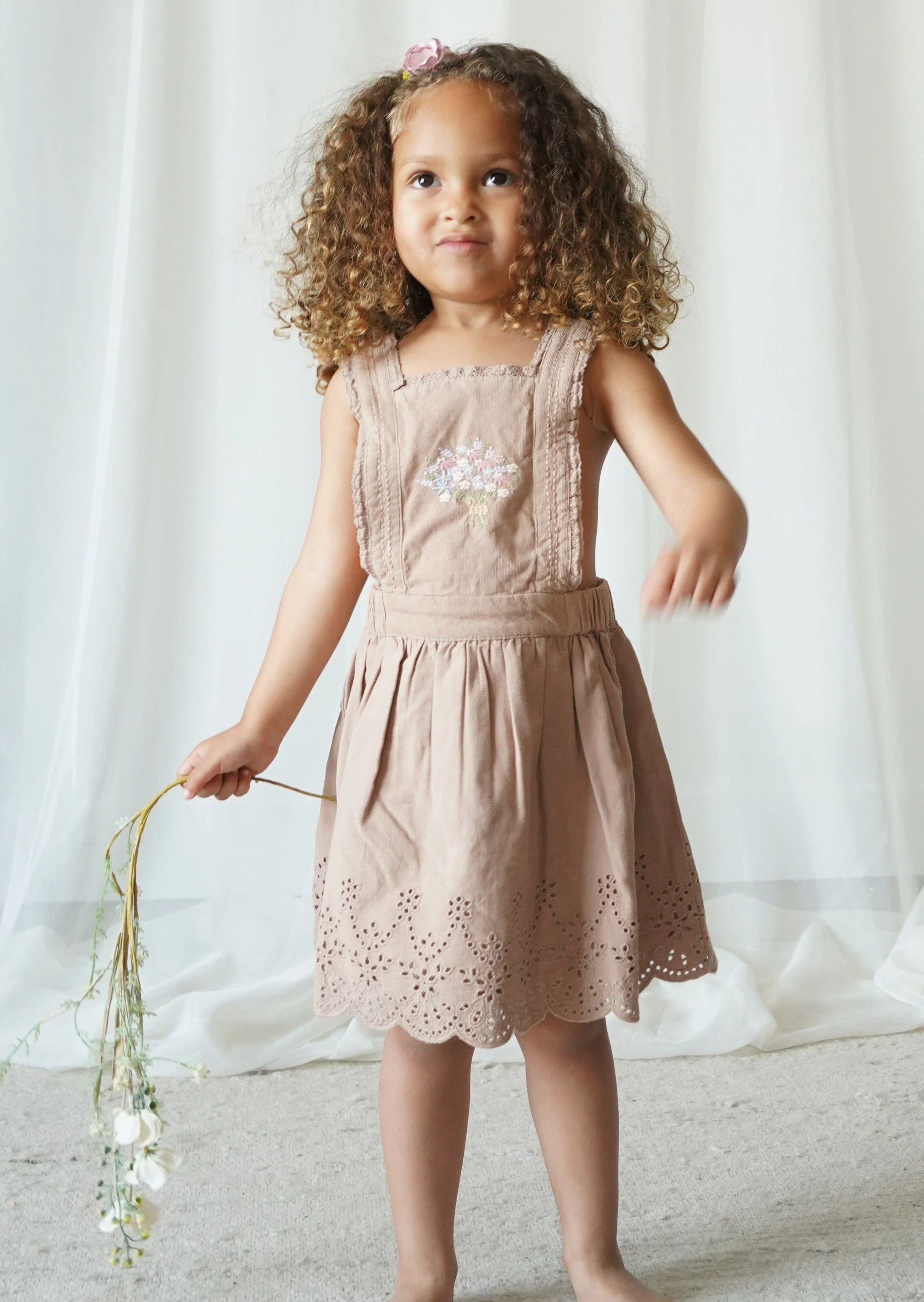 La Petit Lapin Elea | Corduroy Cotton Anglaise Dress | Wistful Mauve - Image 10