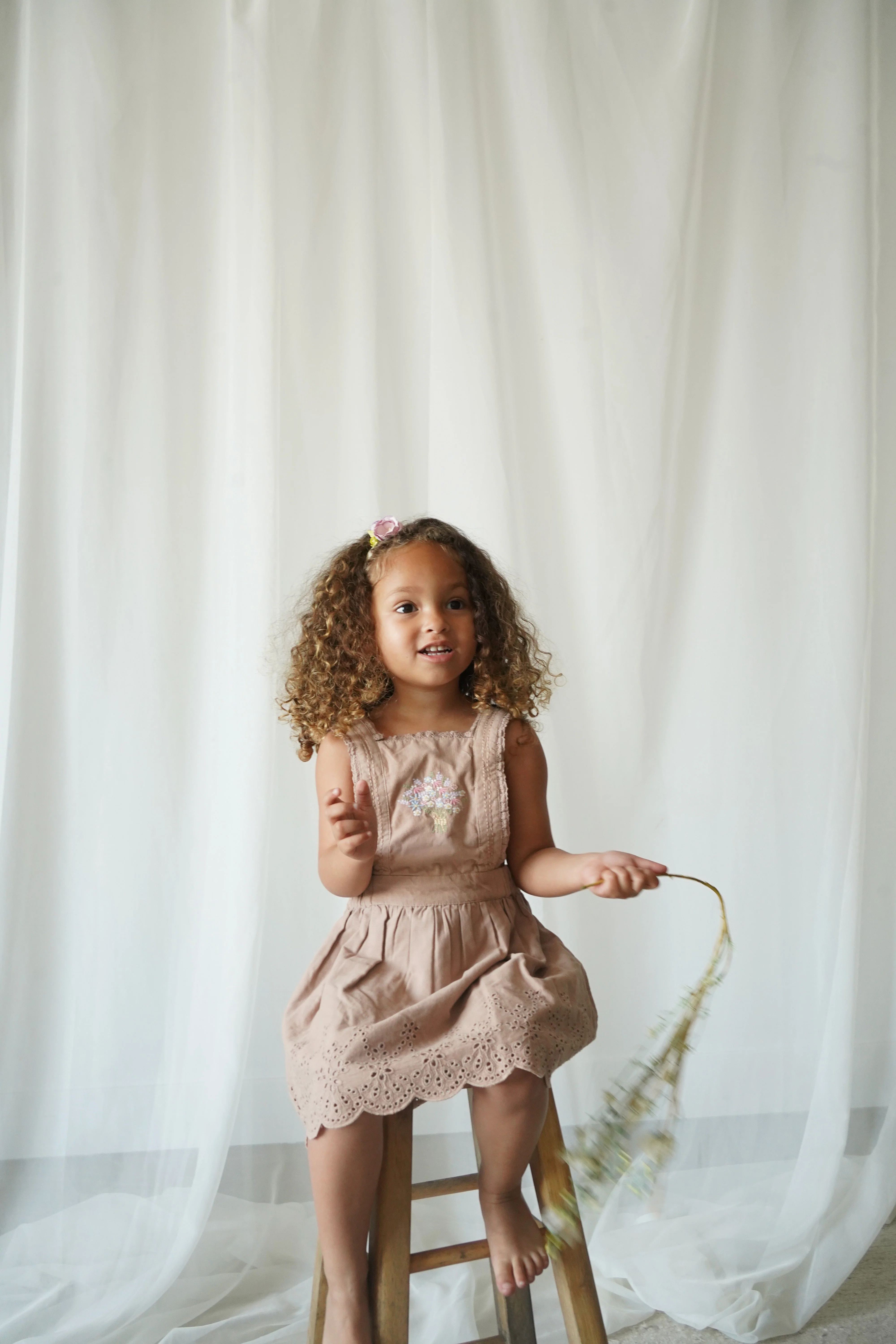 La Petit Lapin Elea | Corduroy Cotton Anglaise Dress | Wistful Mauve - Image 6