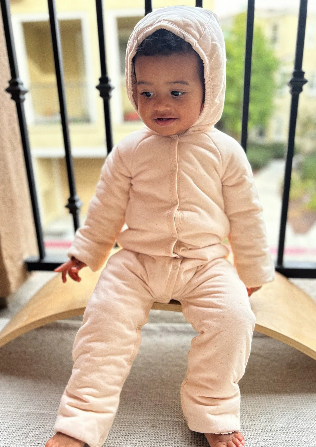 La Petit Lapin Étoile | Organic Cotton Plush Onesie | Blush - Image 10