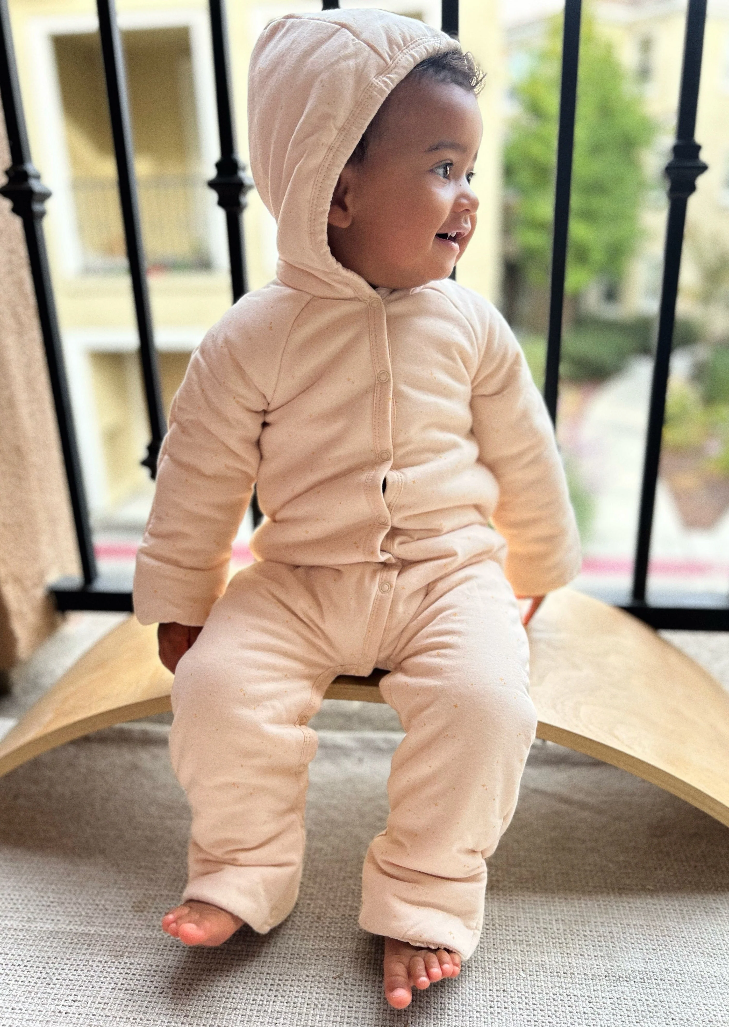 La Petit Lapin Étoile | Organic Cotton Plush Onesie | Blush - Image 11