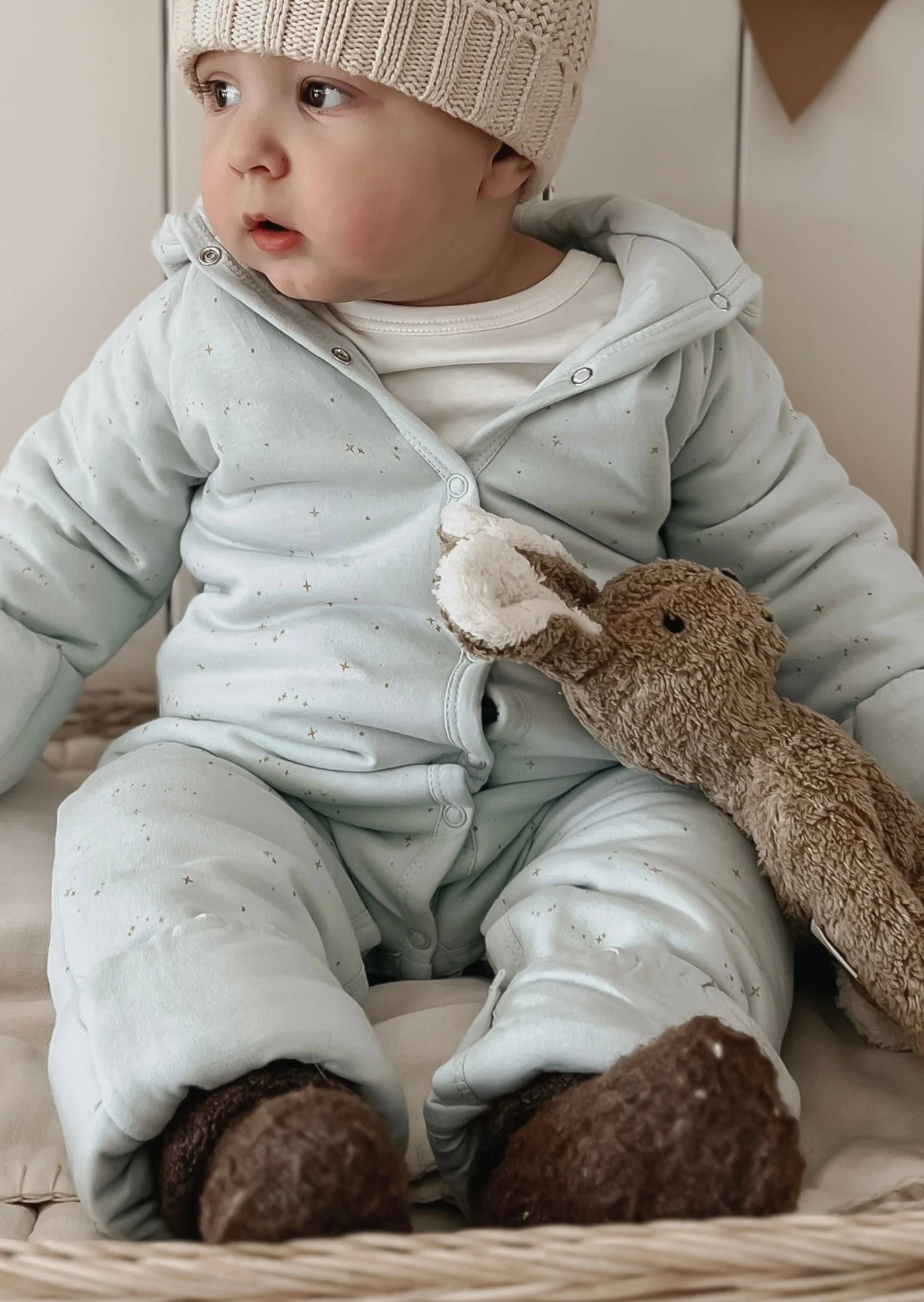 La Petit Lapin Étoile | Organic Cotton Plush Onesie | Frozen Dew - Image 3