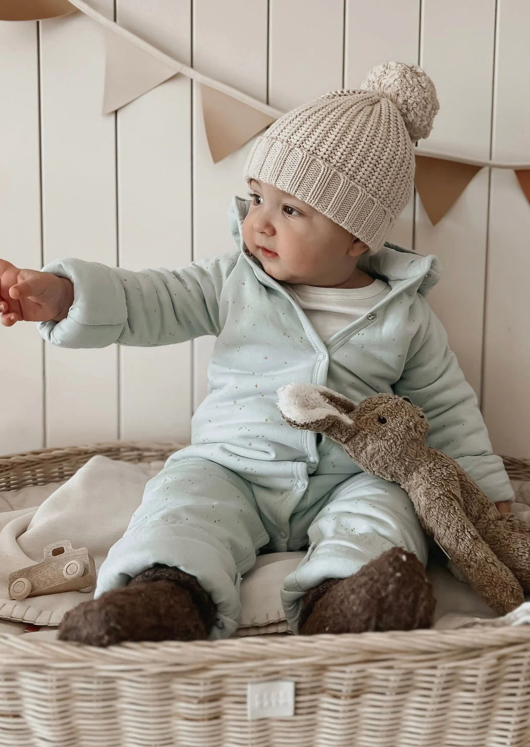La Petit Lapin Étoile | Organic Cotton Plush Onesie | Frozen Dew - Image 7