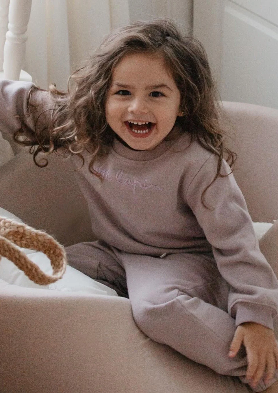 La Petit Lapin Finley | Cotton Fleece Sweatsuit Set | Petit Lapin | Bark - Image 10