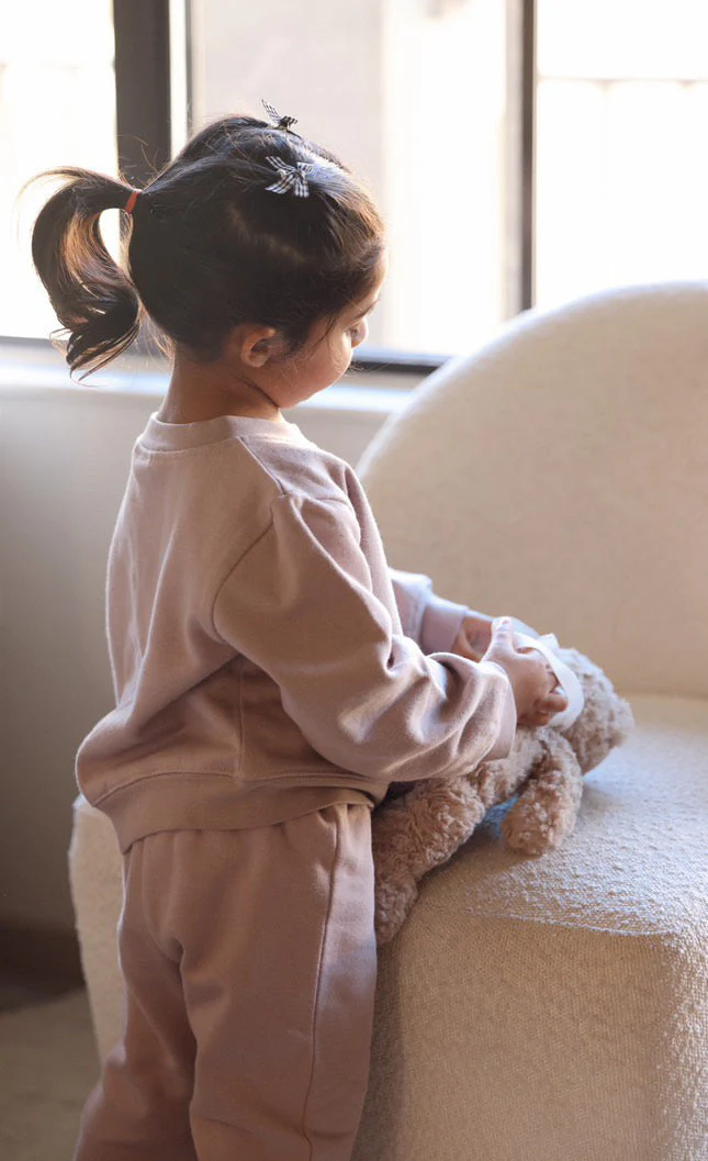 La Petit Lapin Finley | Cotton Fleece Sweatsuit Set | Petit Lapin | Bark - Image 3