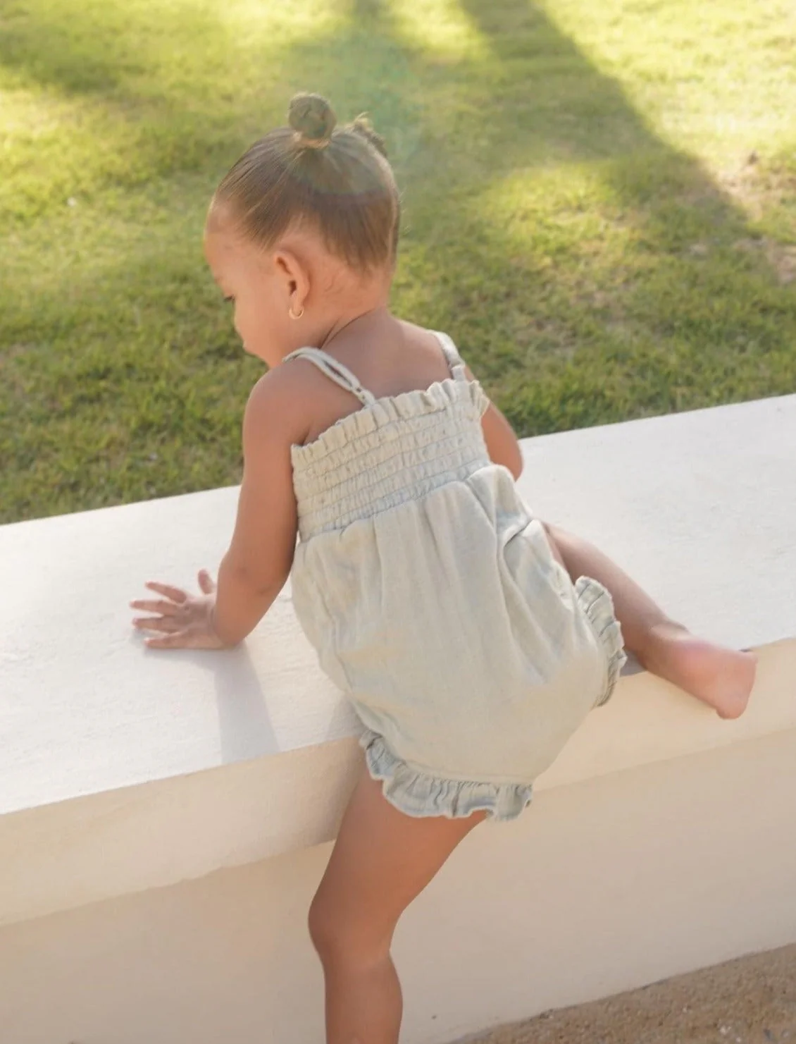 La Petit Lapin Gabrielle | Organic Muslin Cotton Bouquet Onesie | Sage - Image 3