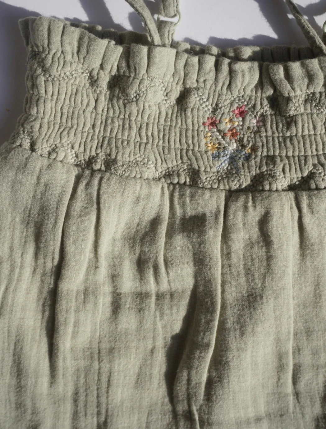 La Petit Lapin Gabrielle | Organic Muslin Cotton Bouquet Onesie | Sage - Image 6