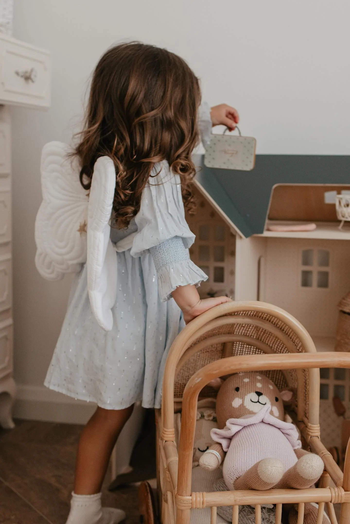 La Petit Lapin Harlow | Cotton Sparkle Dress | Baby Blue - Image 3