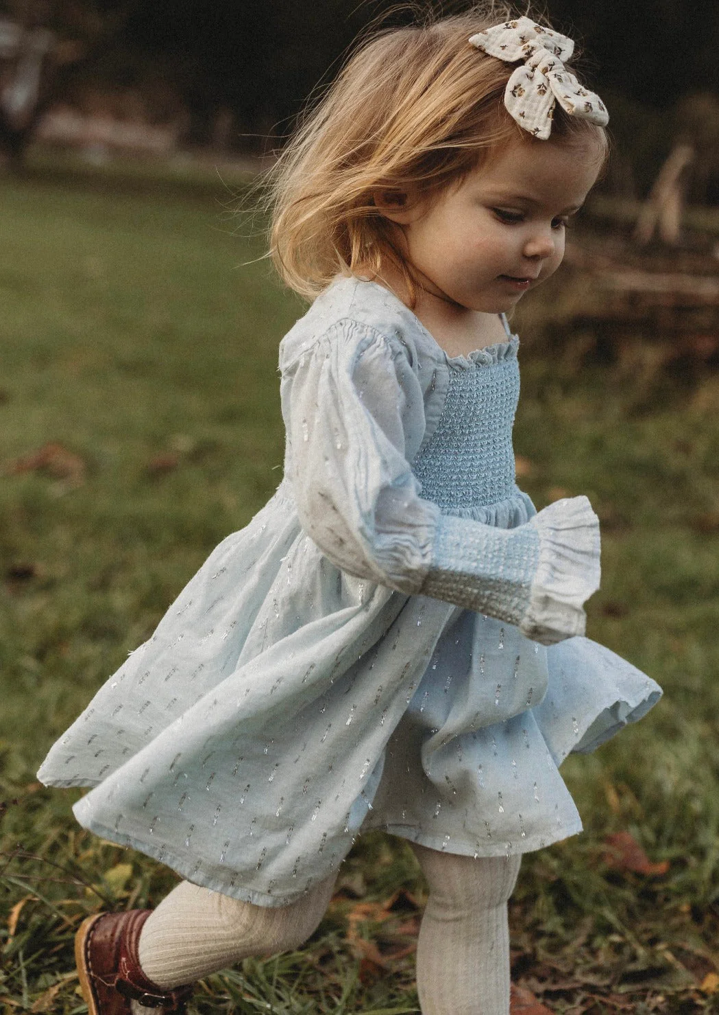 La Petit Lapin Harlow | Cotton Sparkle Dress | Baby Blue - Image 9