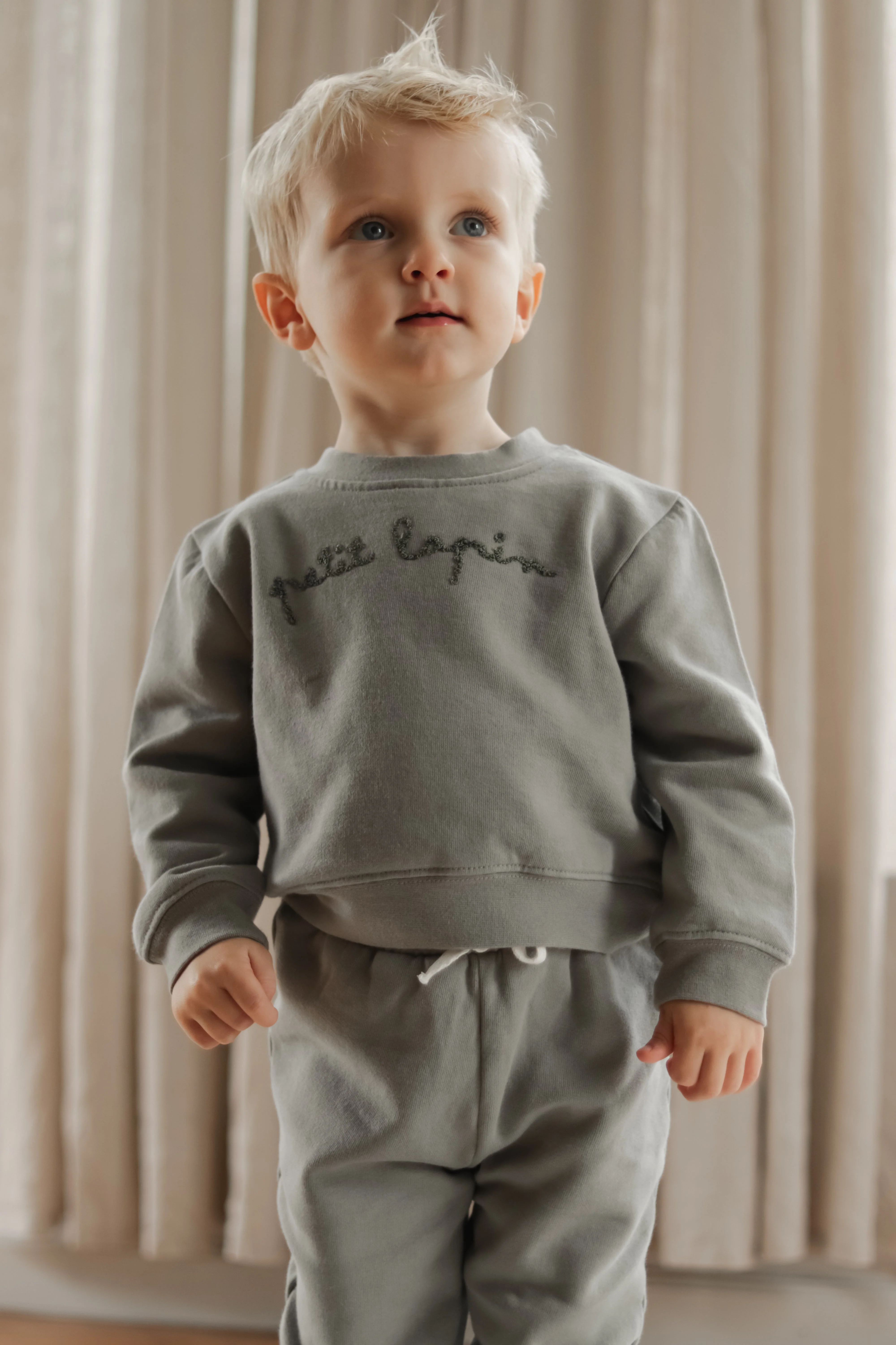 La Petit Lapin Finley | Cotton Fleece Sweatsuit Set | Petit Lapin | Mulled Basil - Image 3