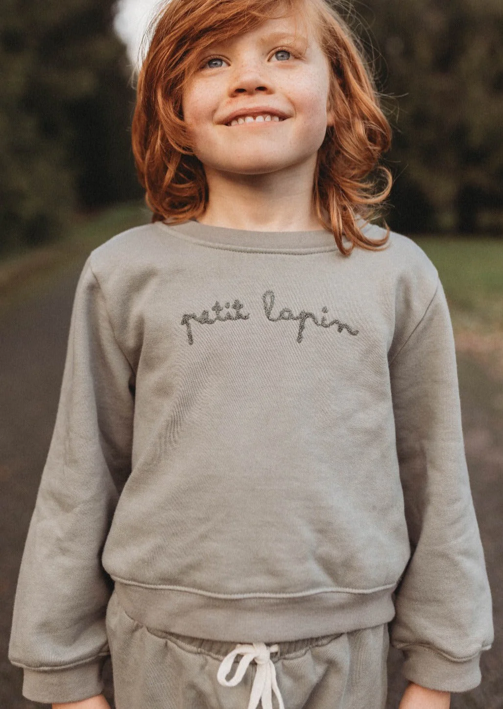 La Petit Lapin Finley | Cotton Fleece Sweatsuit Set | Petit Lapin | Mulled Basil - Image 4