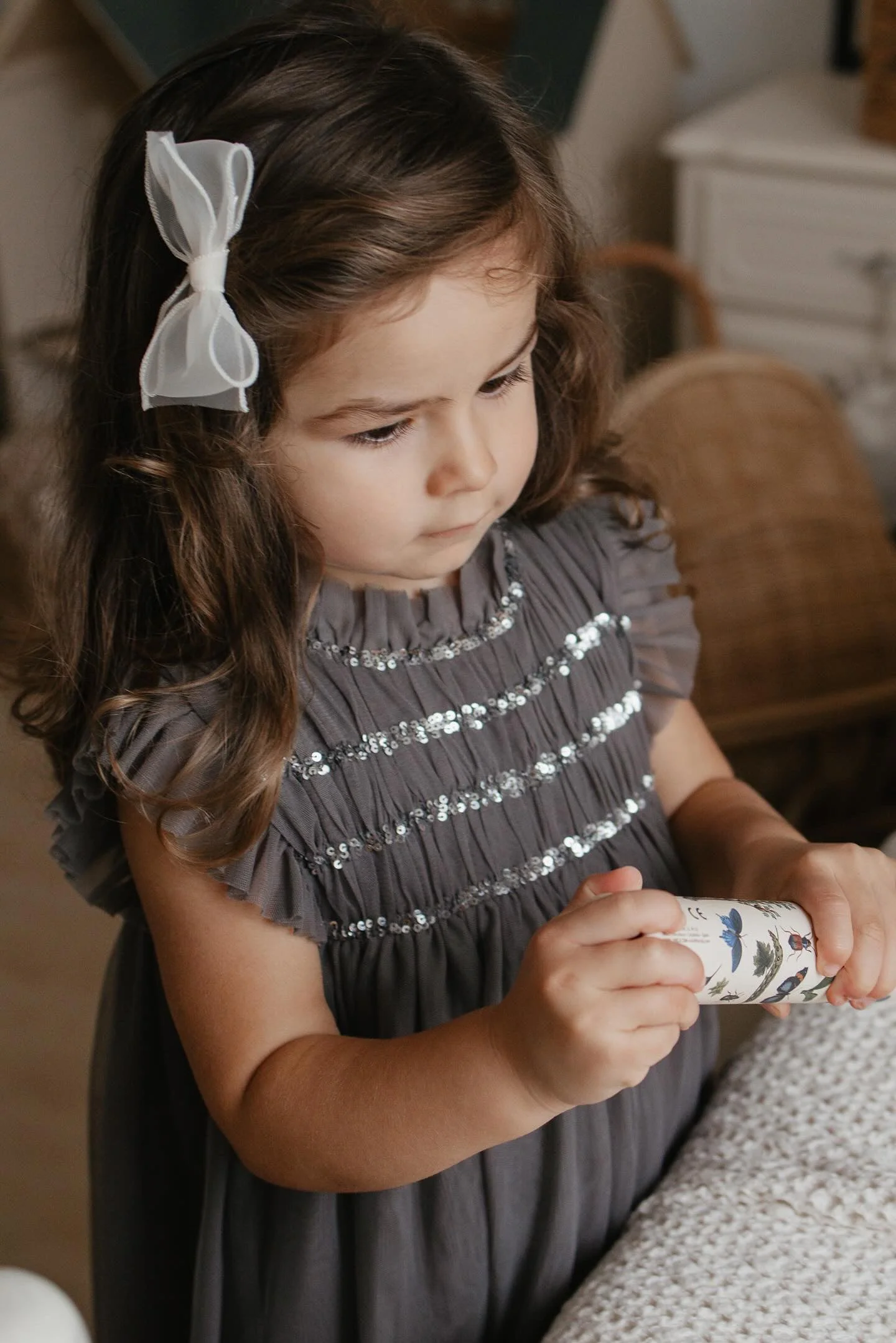 Le Petit Lapin | Cotton Tulle Dress | Sleet Gray - Image 4