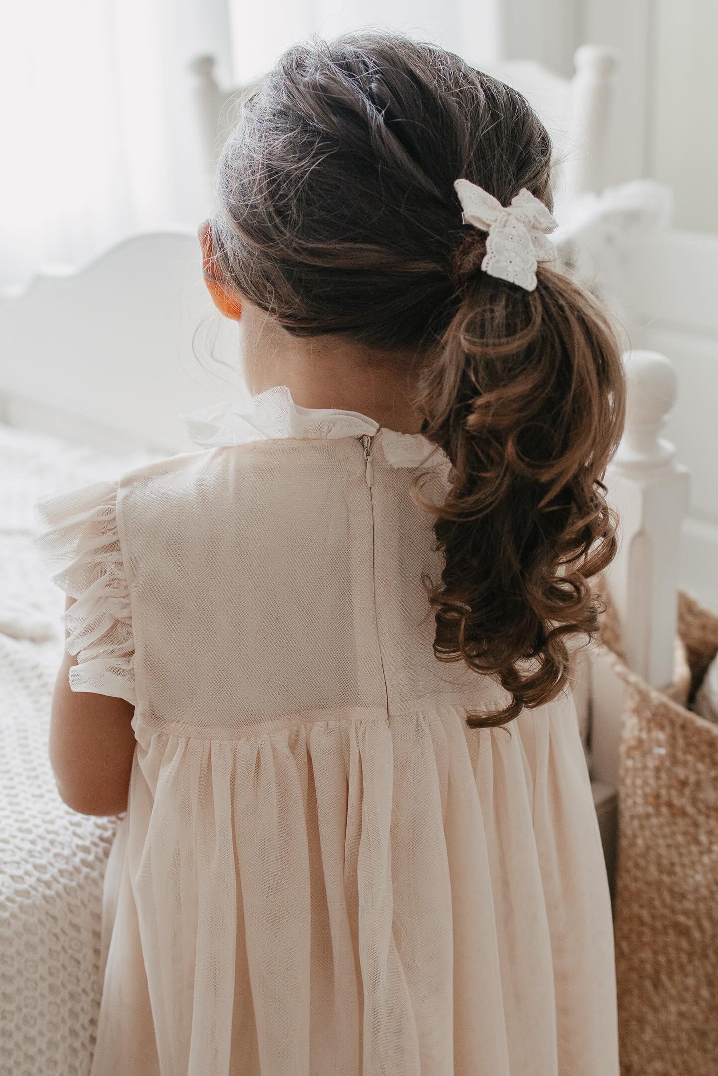 Le Petit Lapin Scarlett | Cotton Tulle Dress | Vintage Cream - Image 5