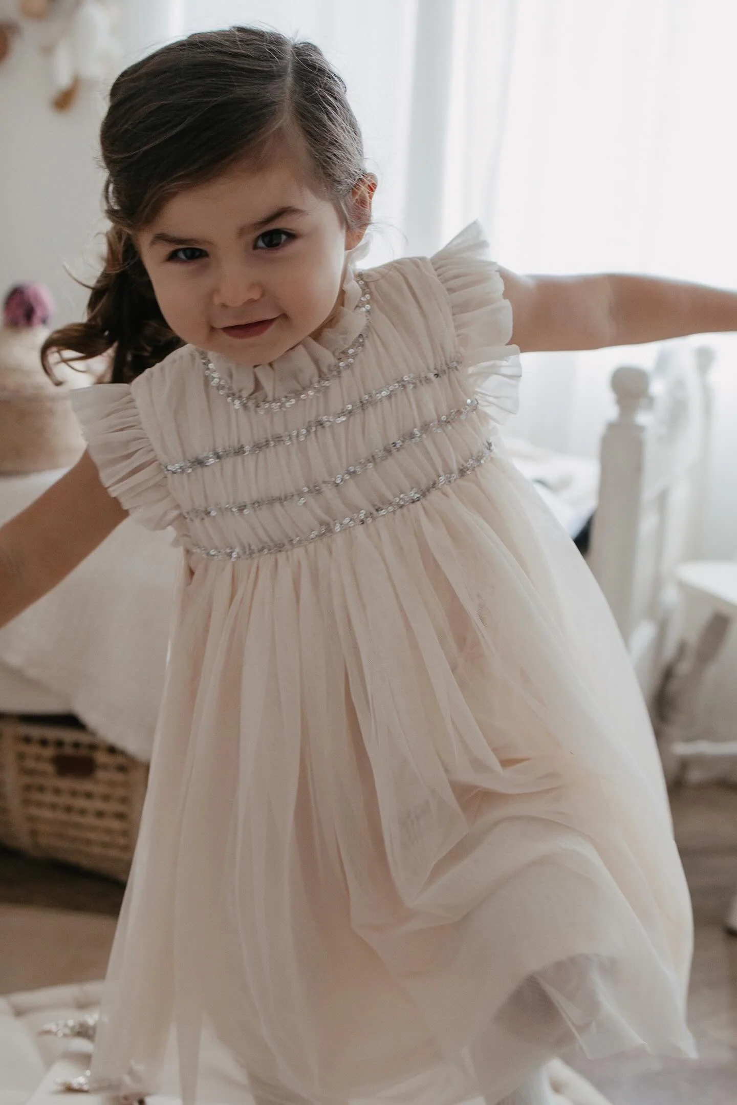 Le Petit Lapin Scarlett | Cotton Tulle Dress | Vintage Cream - Image 8