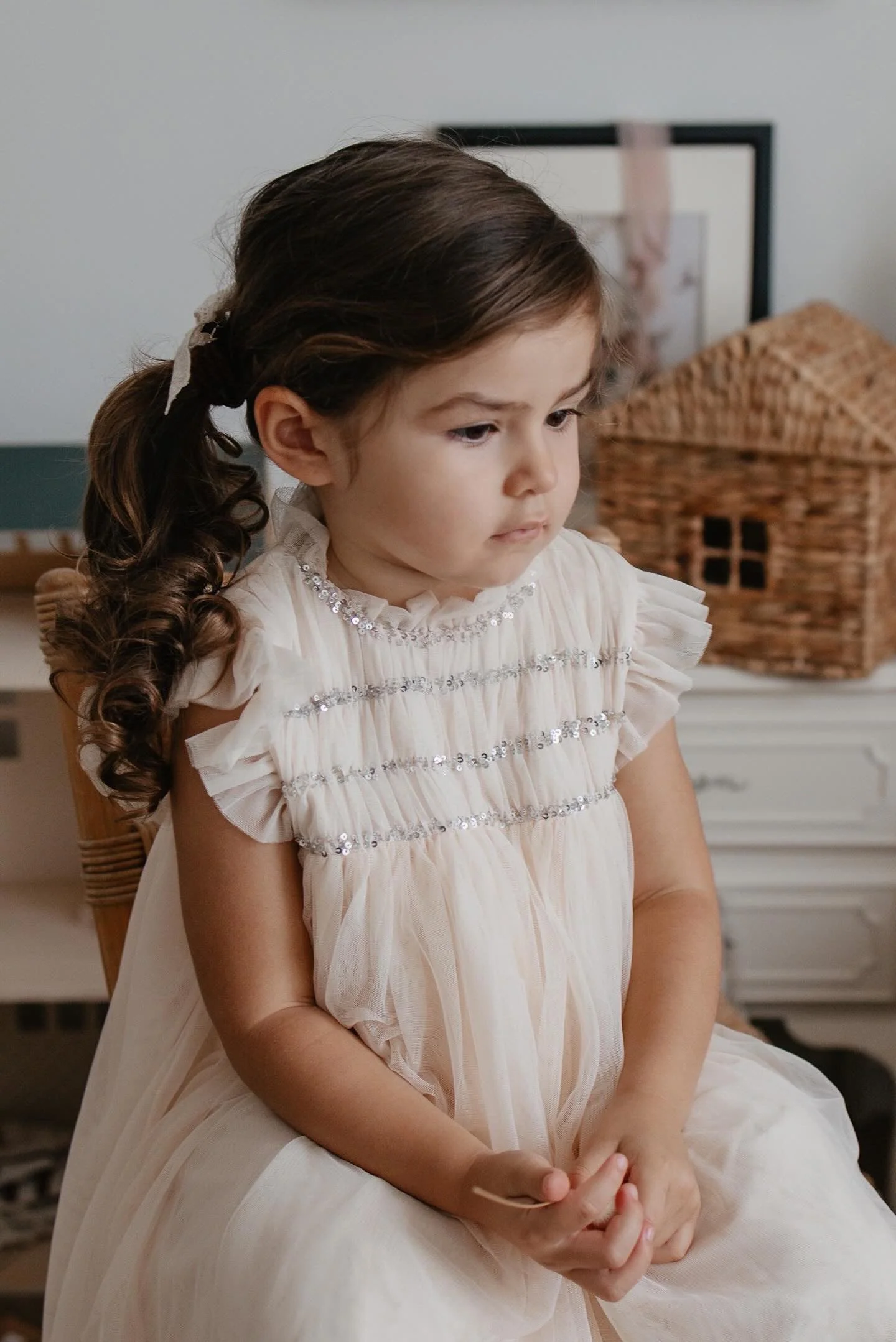 Le Petit Lapin Scarlett | Cotton Tulle Dress | Vintage Cream - Image 9