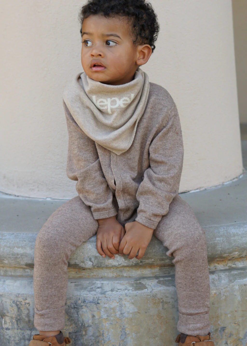 Le Petit Lapin Thermal Merino Romper | Brown Melange - Image 3