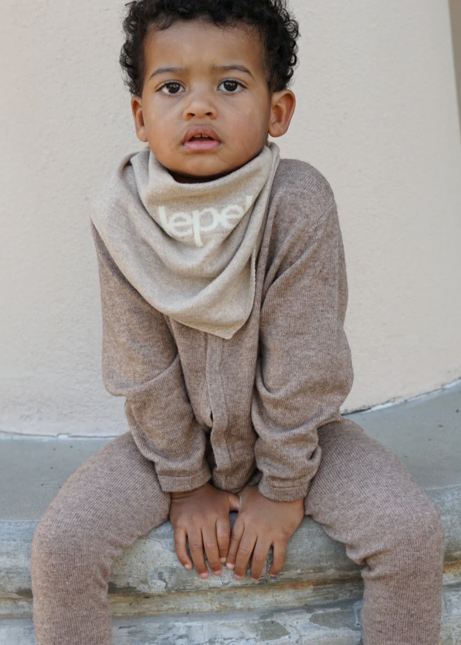 Le Petit Lapin Thermal Merino Romper | Brown Melange - Image 4