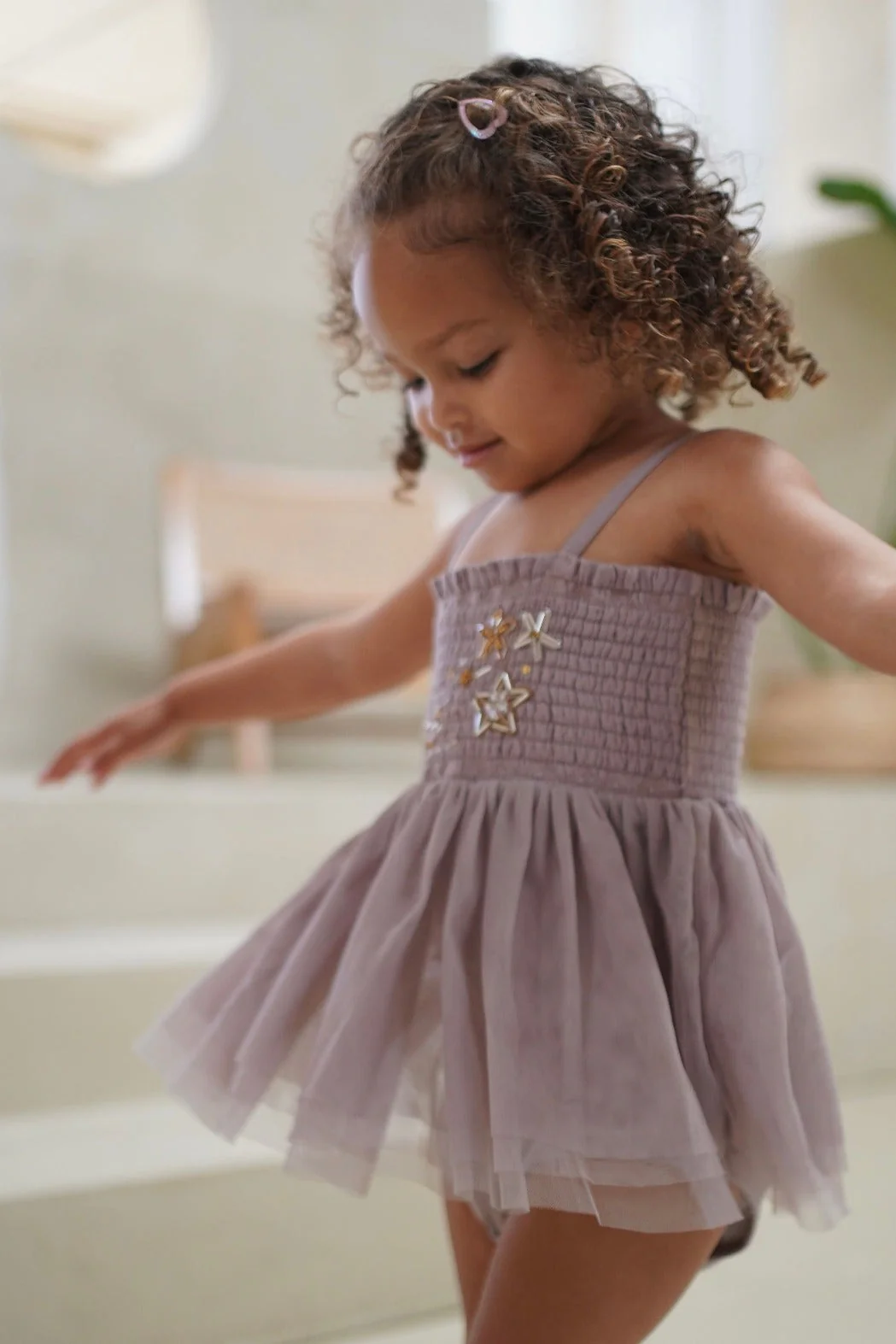Le Petit Lapin Valentina | Organic Muslin Petit Etoile Tutu Romper | Lilac - Image 3