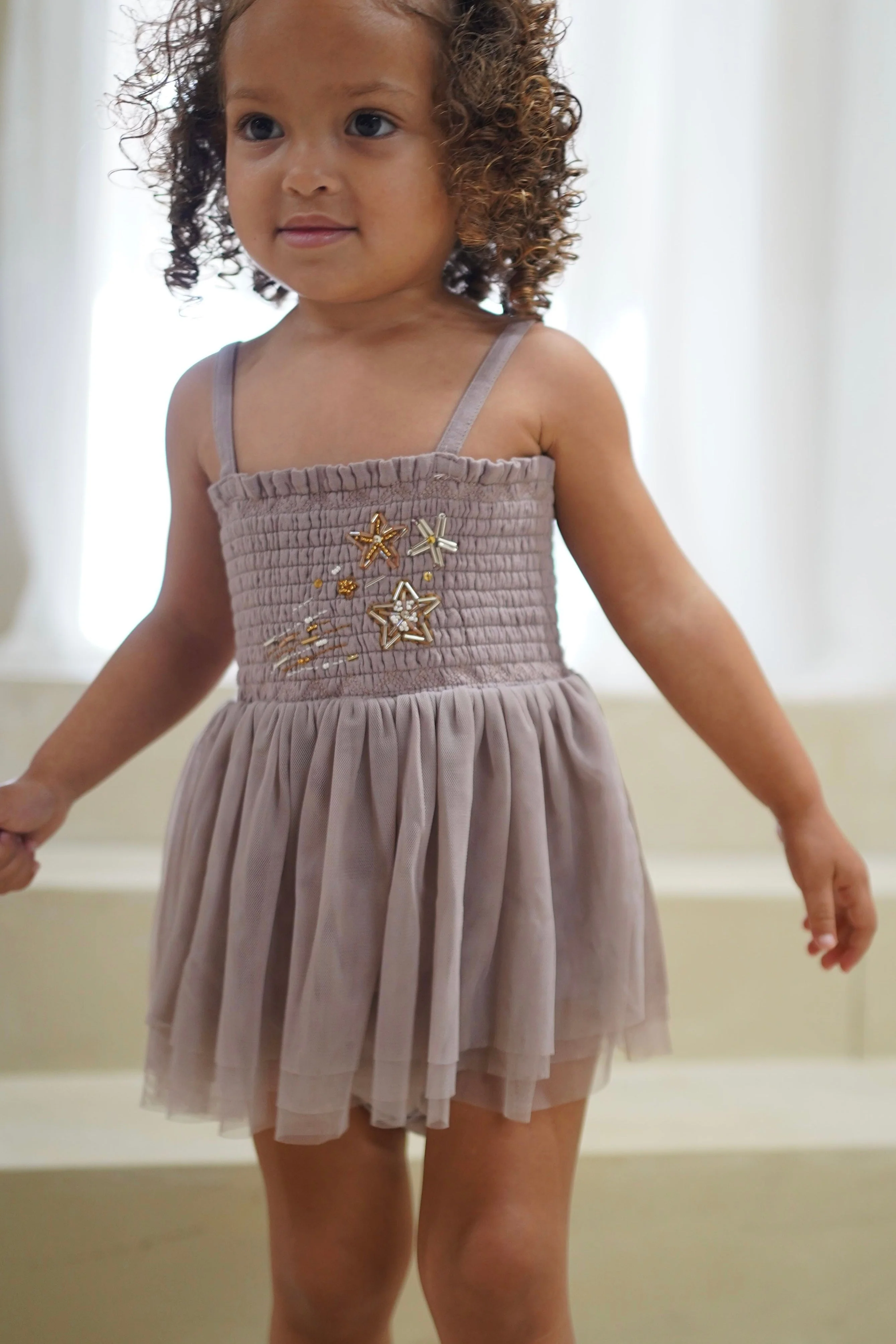 Le Petit Lapin Valentina | Organic Muslin Petit Etoile Tutu Romper | Lilac - Image 5