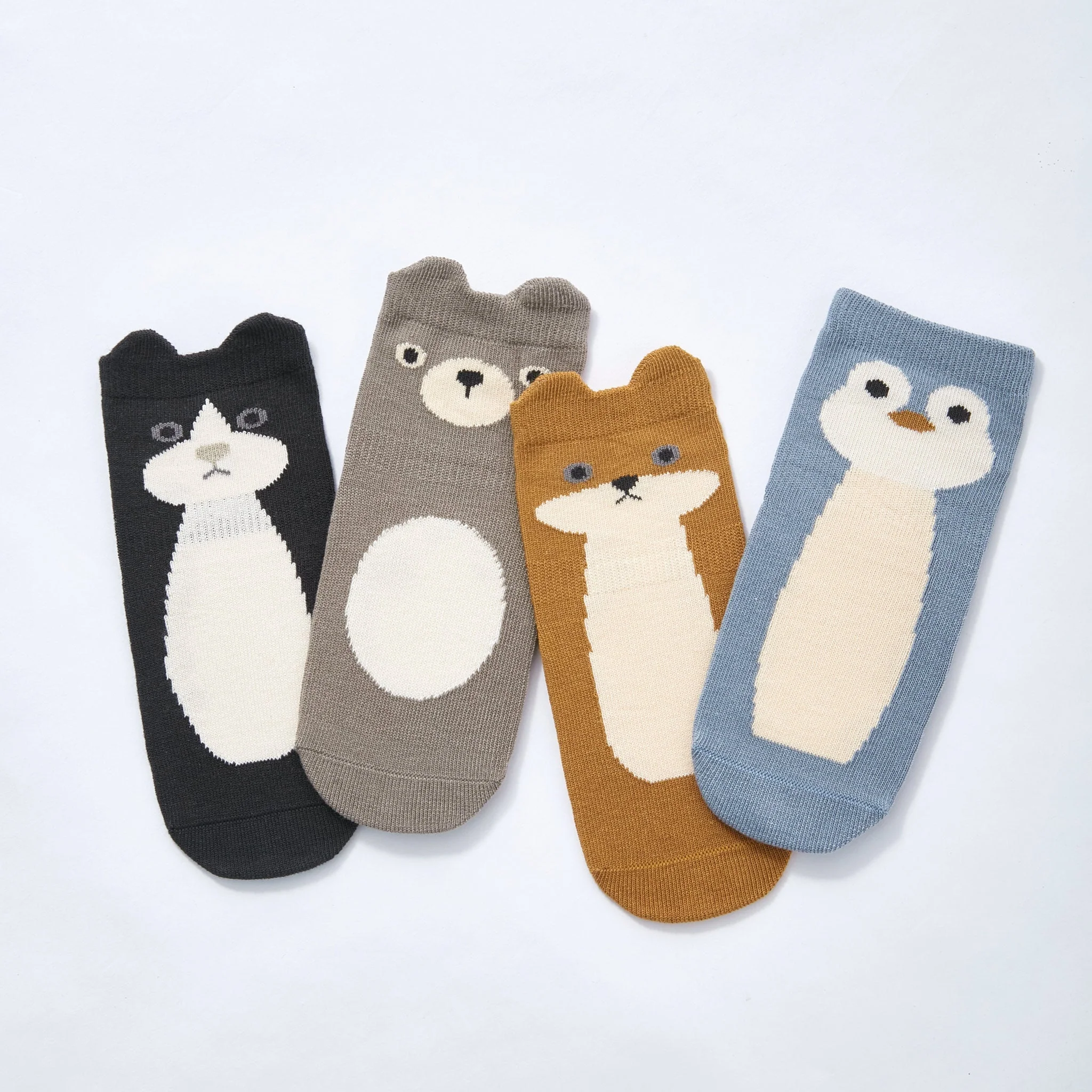 LittleYogaSocks Critter Crew- Organic- 4 Pairs of Stay-On Baby & Toddler Non-Slip Socks - Image 2