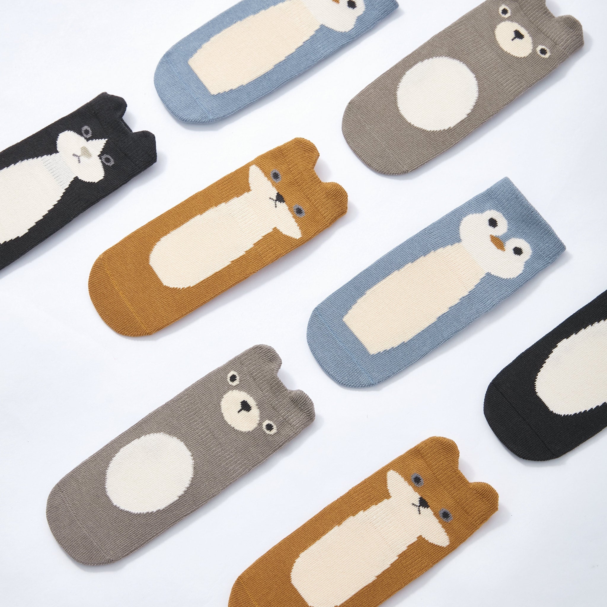 LittleYogaSocks Critter Crew- Organic- 4 Pairs of Stay-On Baby & Toddler Non-Slip Socks - Image 4