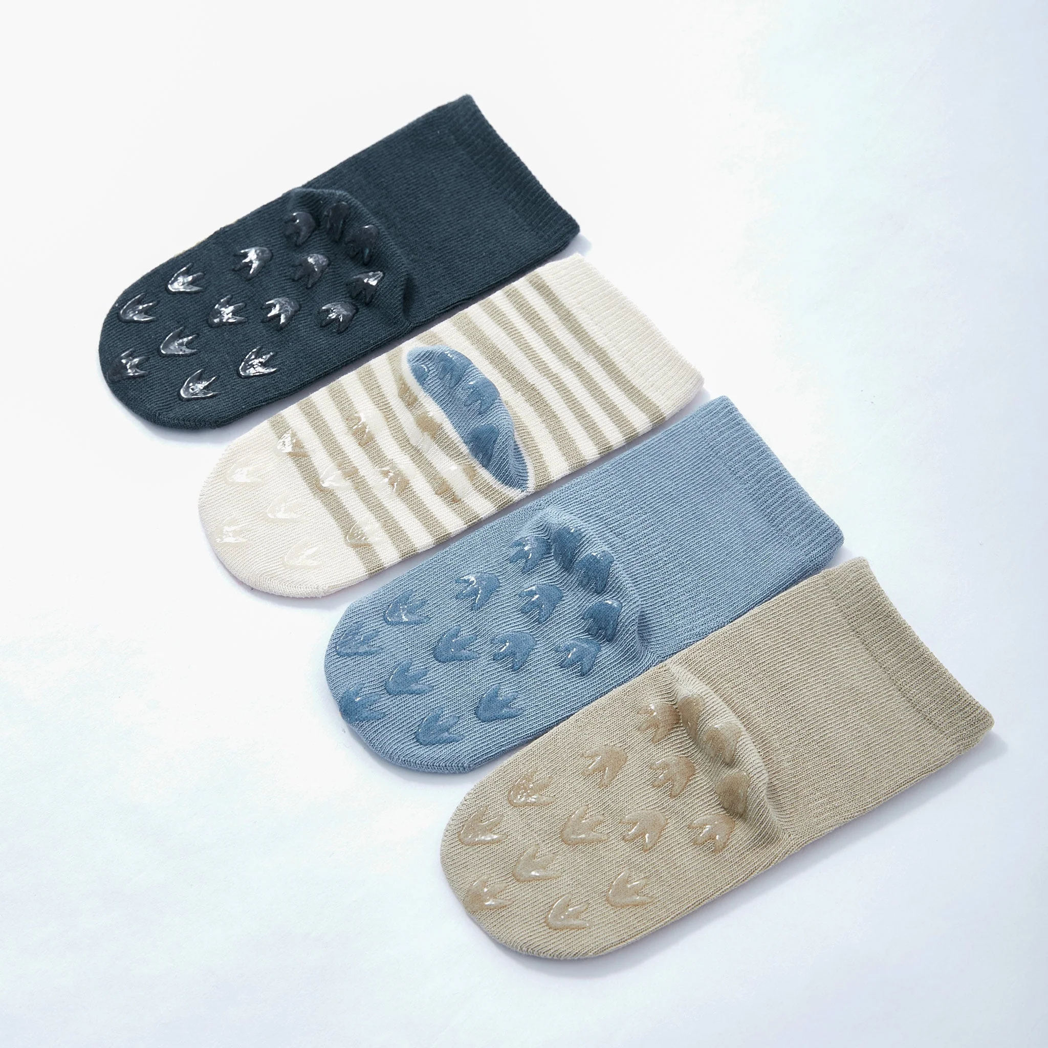 LittleYogaSocks Dinosaur- Organic- 4 Pairs of Stay-On Baby & Toddler Non-Slip Socks - Image 3