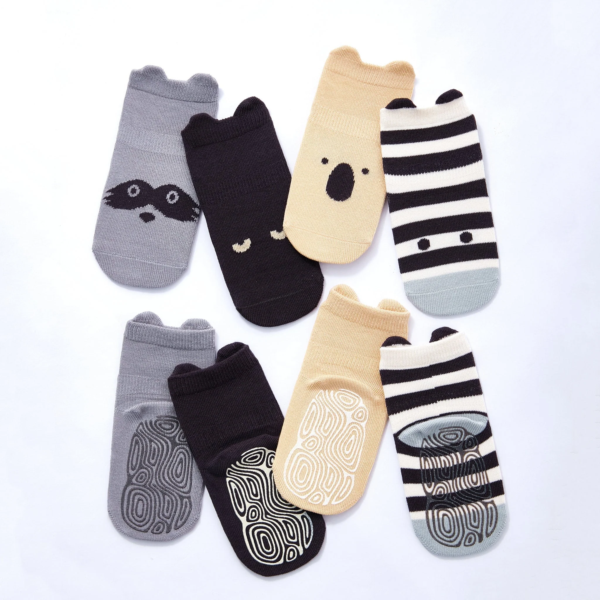 LittleYogaSocks Into The Wild III- Organic- 4 Pairs of Stay-On Baby & Toddler Non-Slip Socks - Image 2