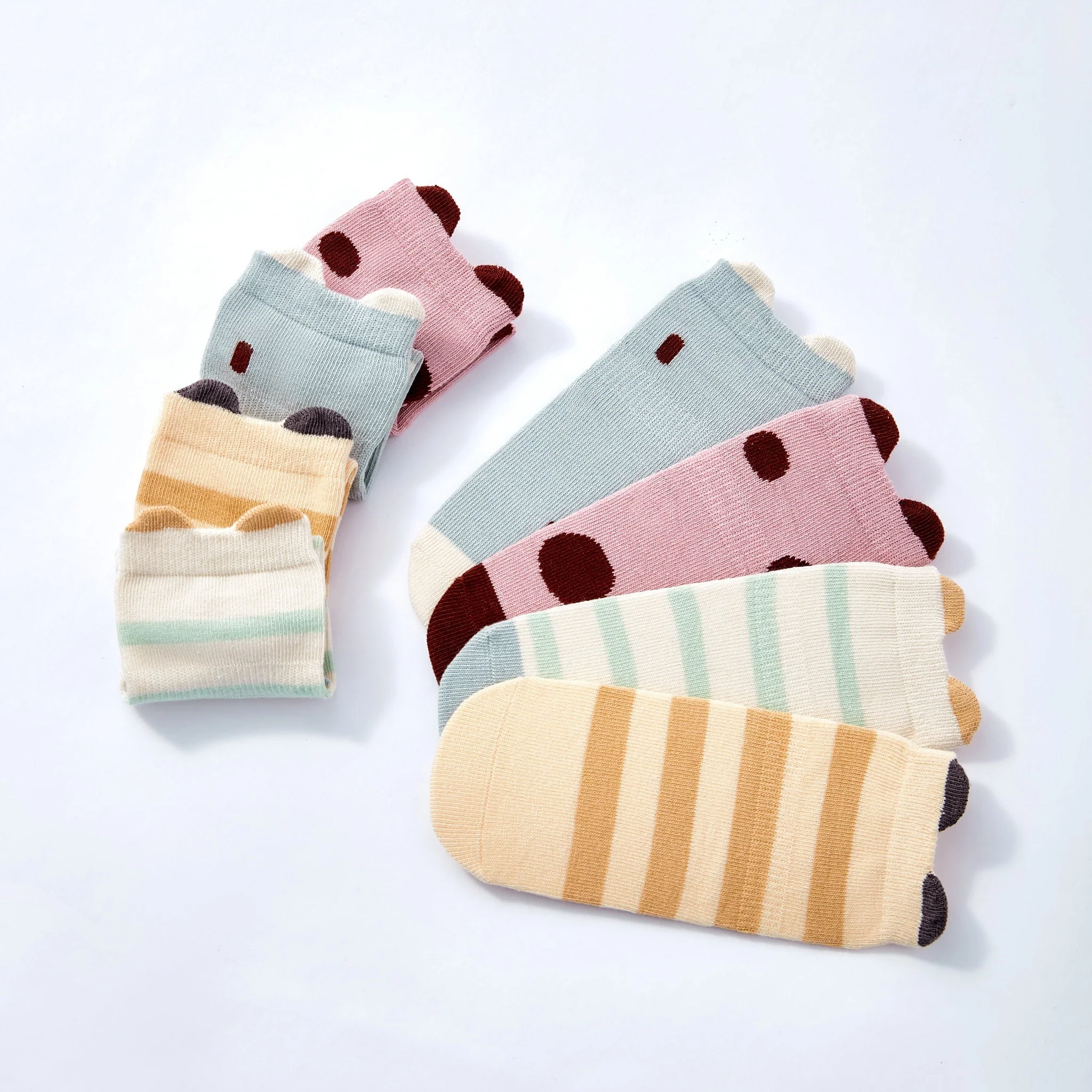 LittleYogaSocks Ladybug & Friends- Organic- 4 Pairs of Stay-On Baby & Toddler Non-Slip Socks - Image 2