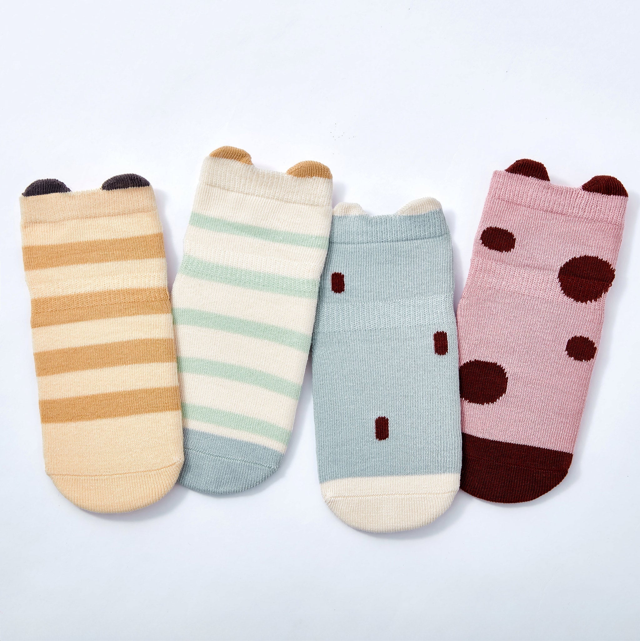 LittleYogaSocks Ladybug & Friends- Organic- 4 Pairs of Stay-On Baby & Toddler Non-Slip Socks - Image 3