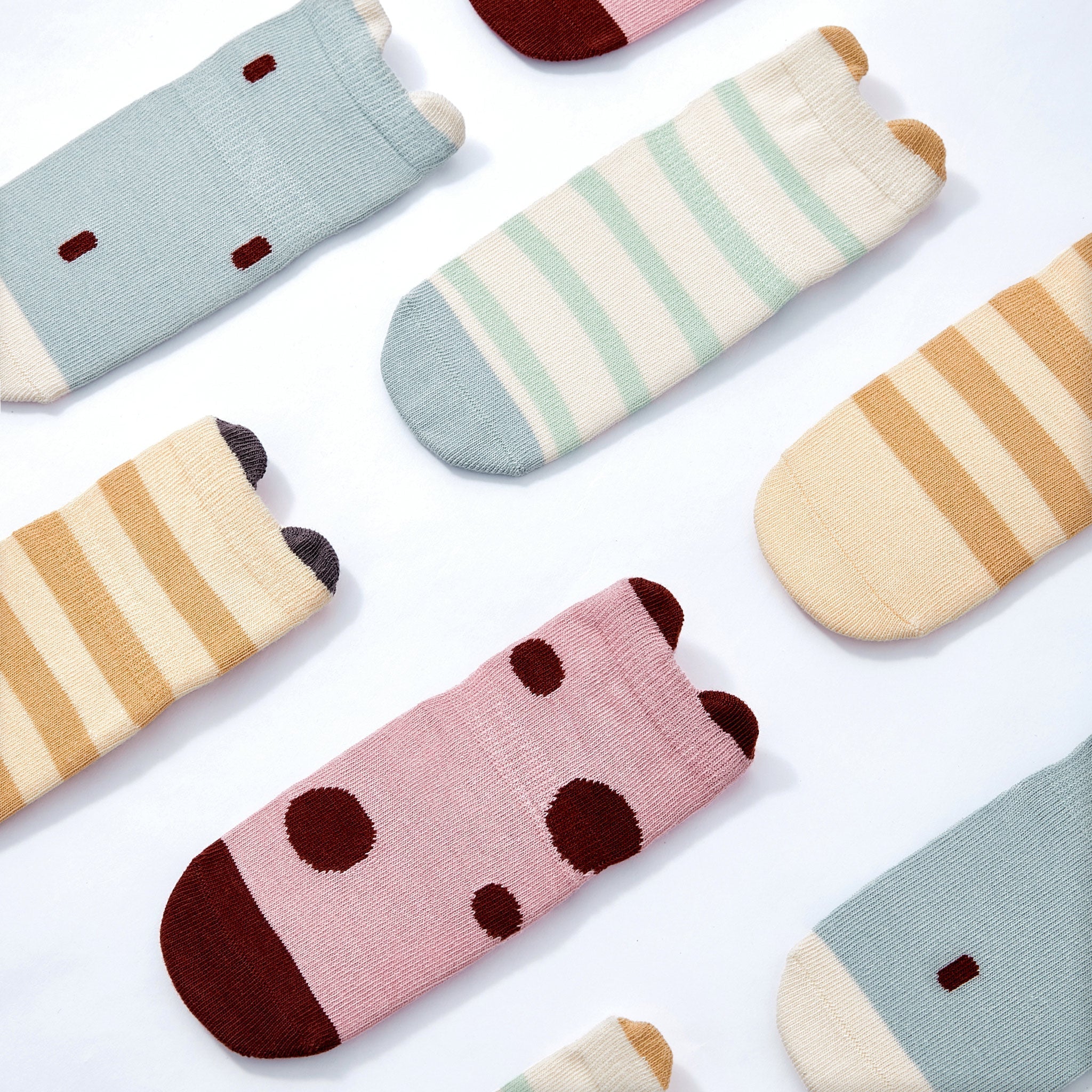 LittleYogaSocks Ladybug & Friends- Organic- 4 Pairs of Stay-On Baby & Toddler Non-Slip Socks - Image 4