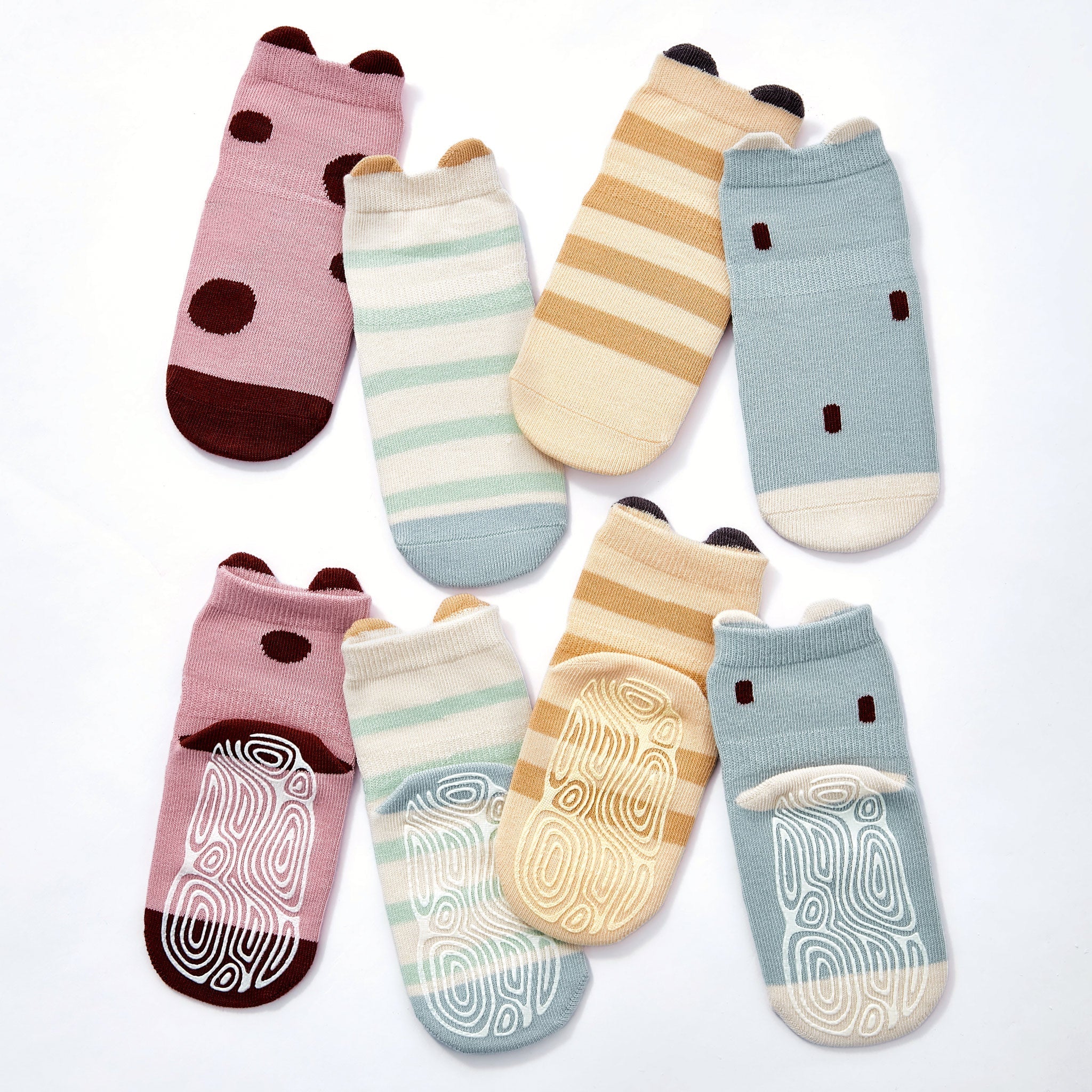 LittleYogaSocks Ladybug & Friends- Organic- 4 Pairs of Stay-On Baby & Toddler Non-Slip Socks - Image 5